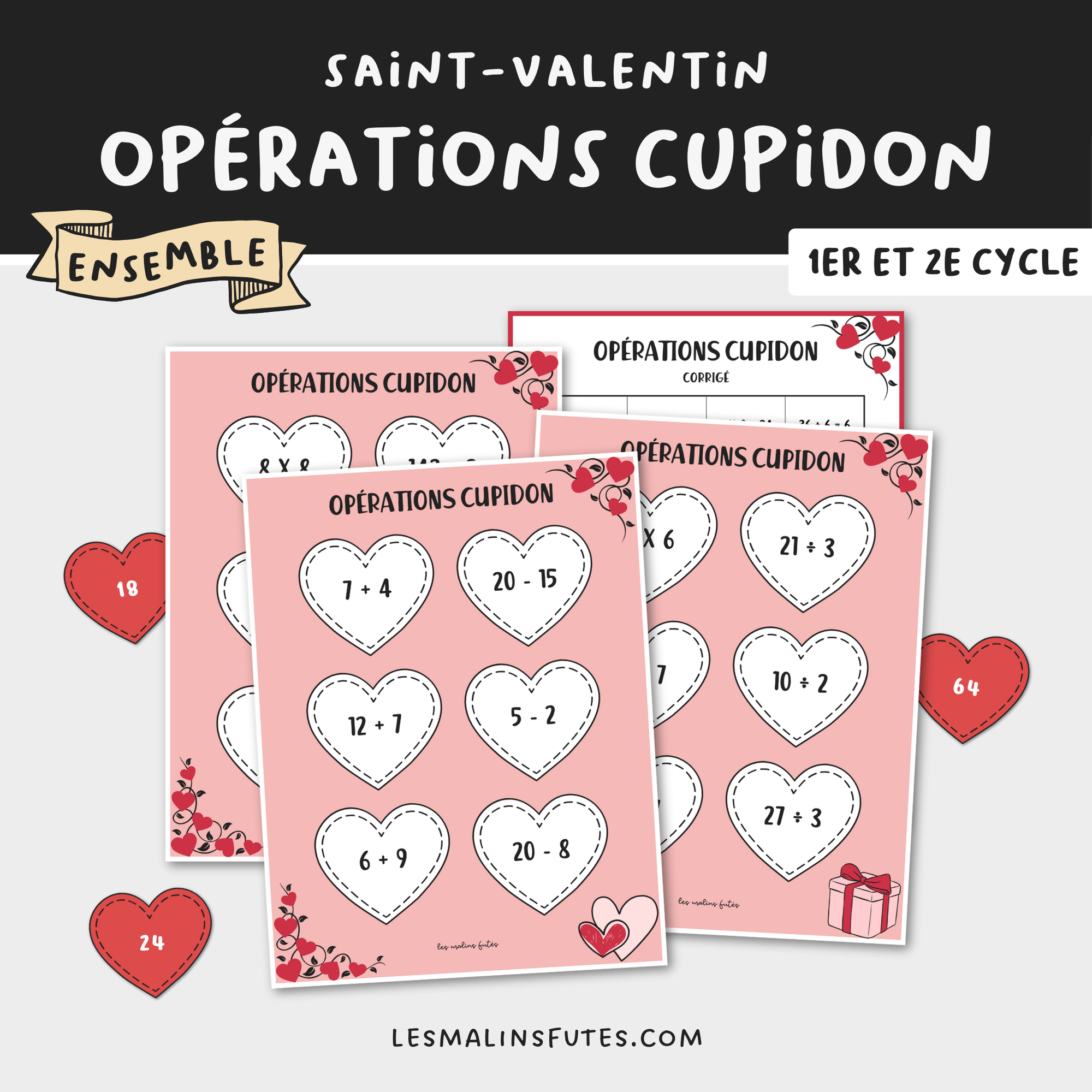 Ensemble opérations cupidon - 1er et 2e cycle. Les Malins Futés