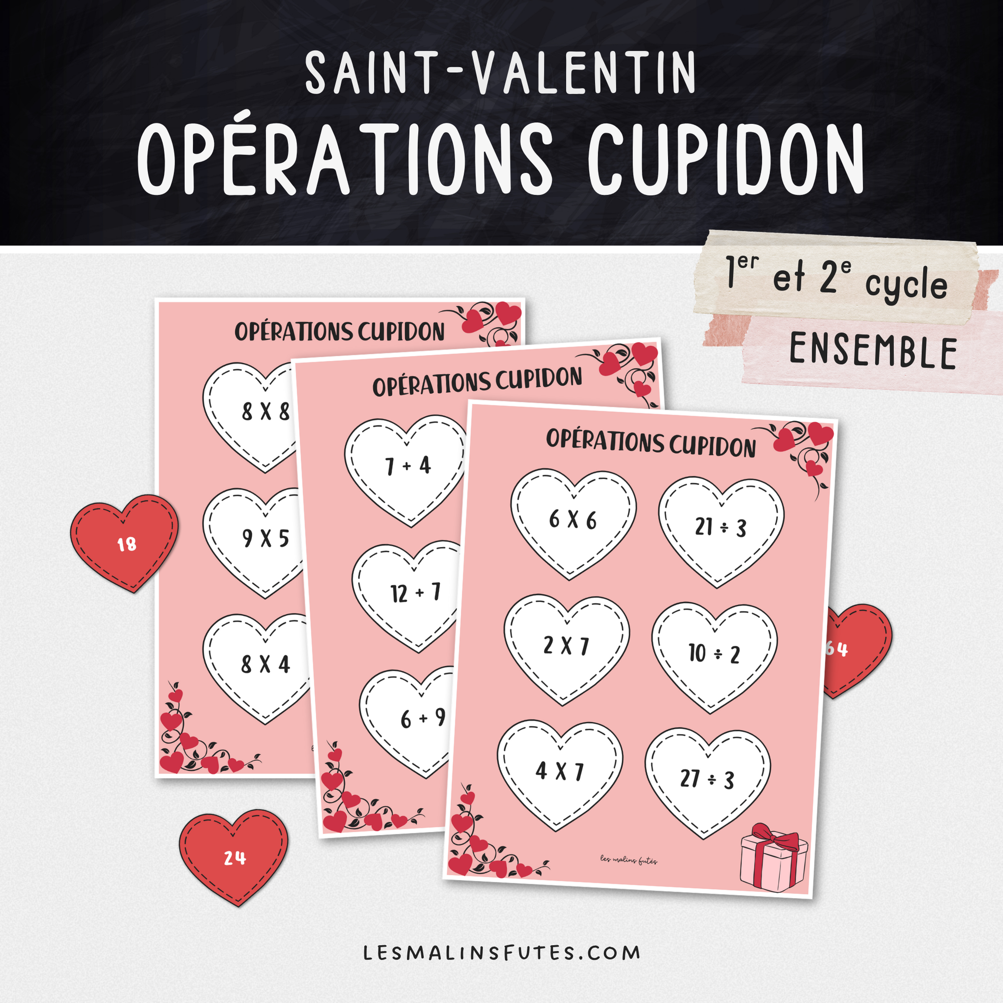 Ensemble opérations cupidon - 1er et 2e cycle. Les Malins Futés