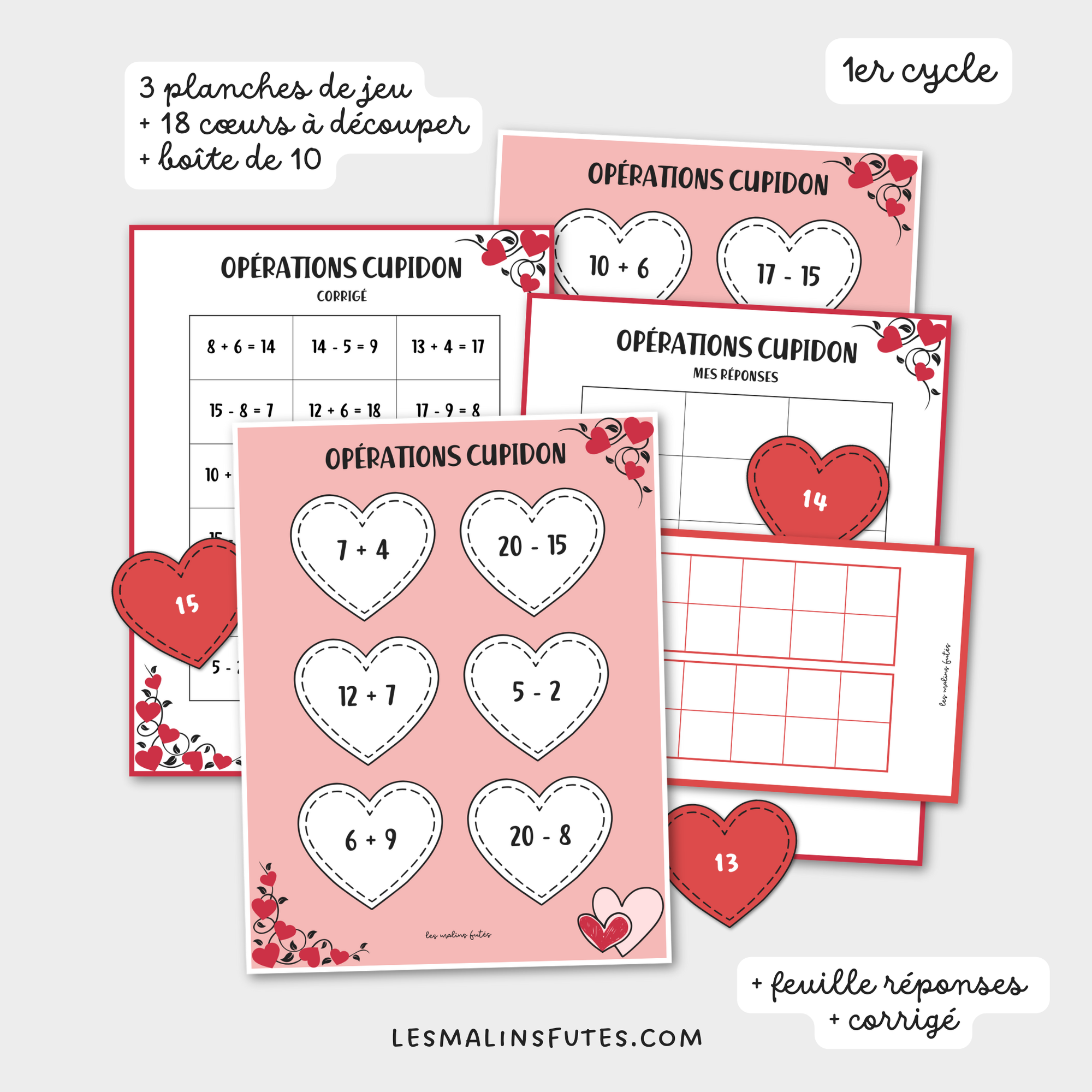Ensemble opérations cupidon - 1er et 2e cycle. Les Malins Futés