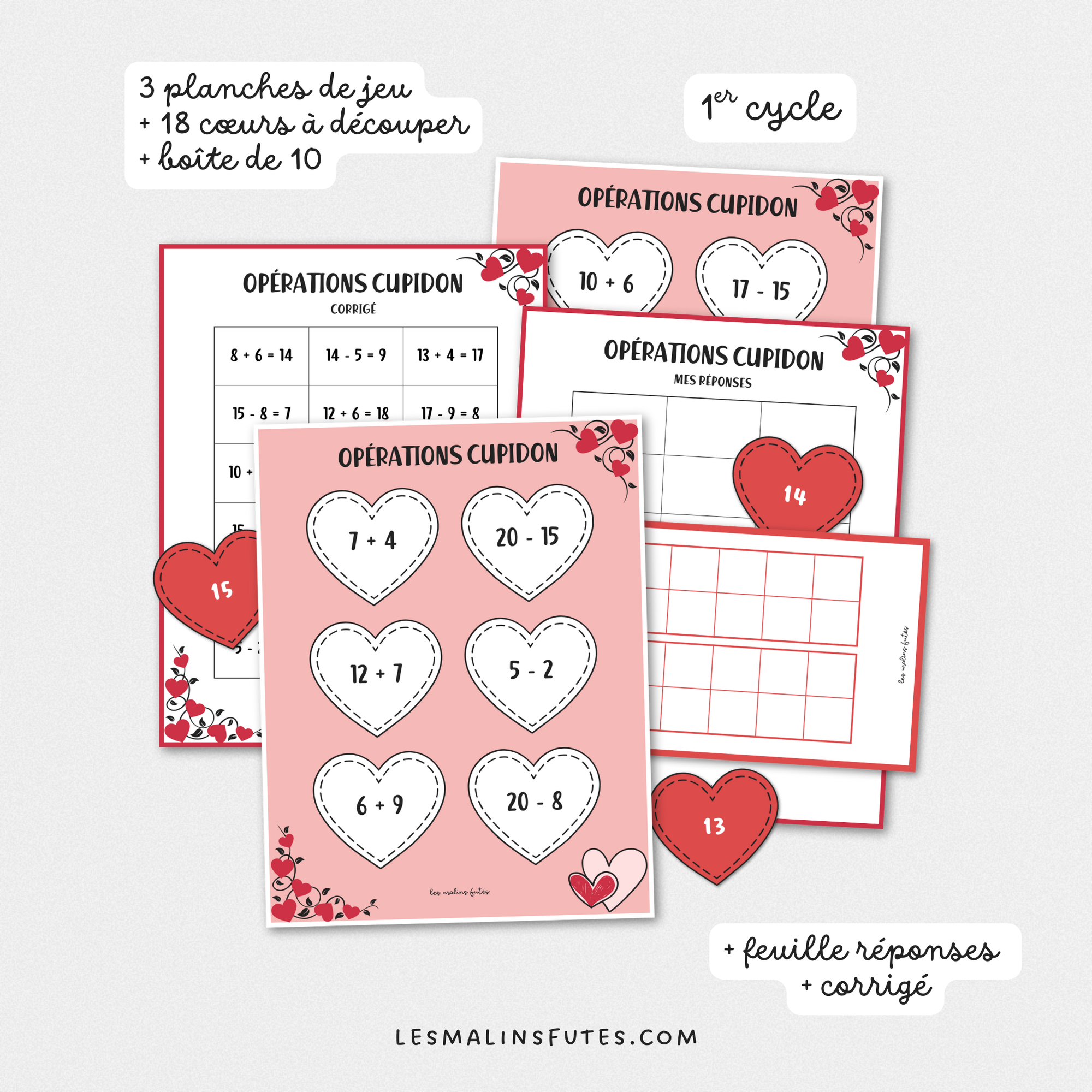 Ensemble opérations cupidon - 1er et 2e cycle. Les Malins Futés