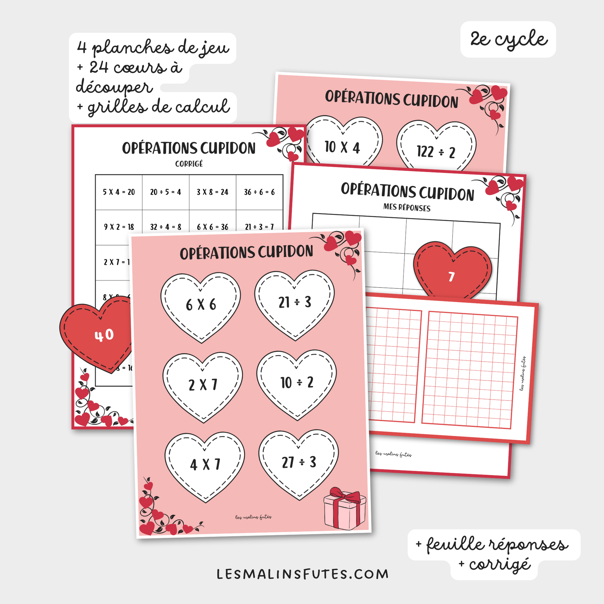 Ensemble opérations cupidon - 1er et 2e cycle. Les Malins Futés