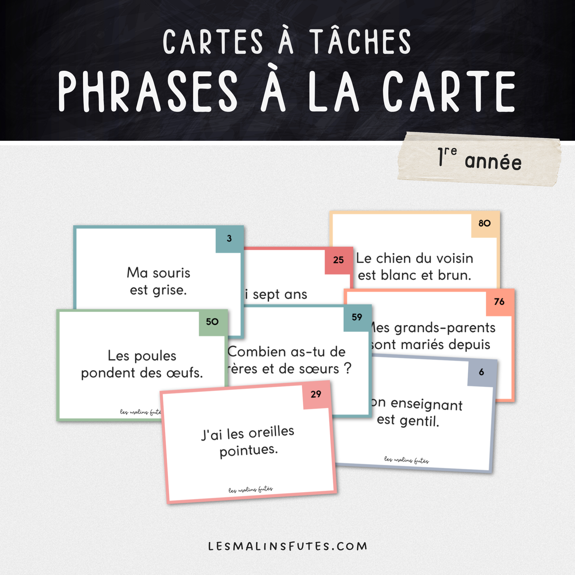 Phrases à la carte pour le 1er cycle. Les Malins Futés