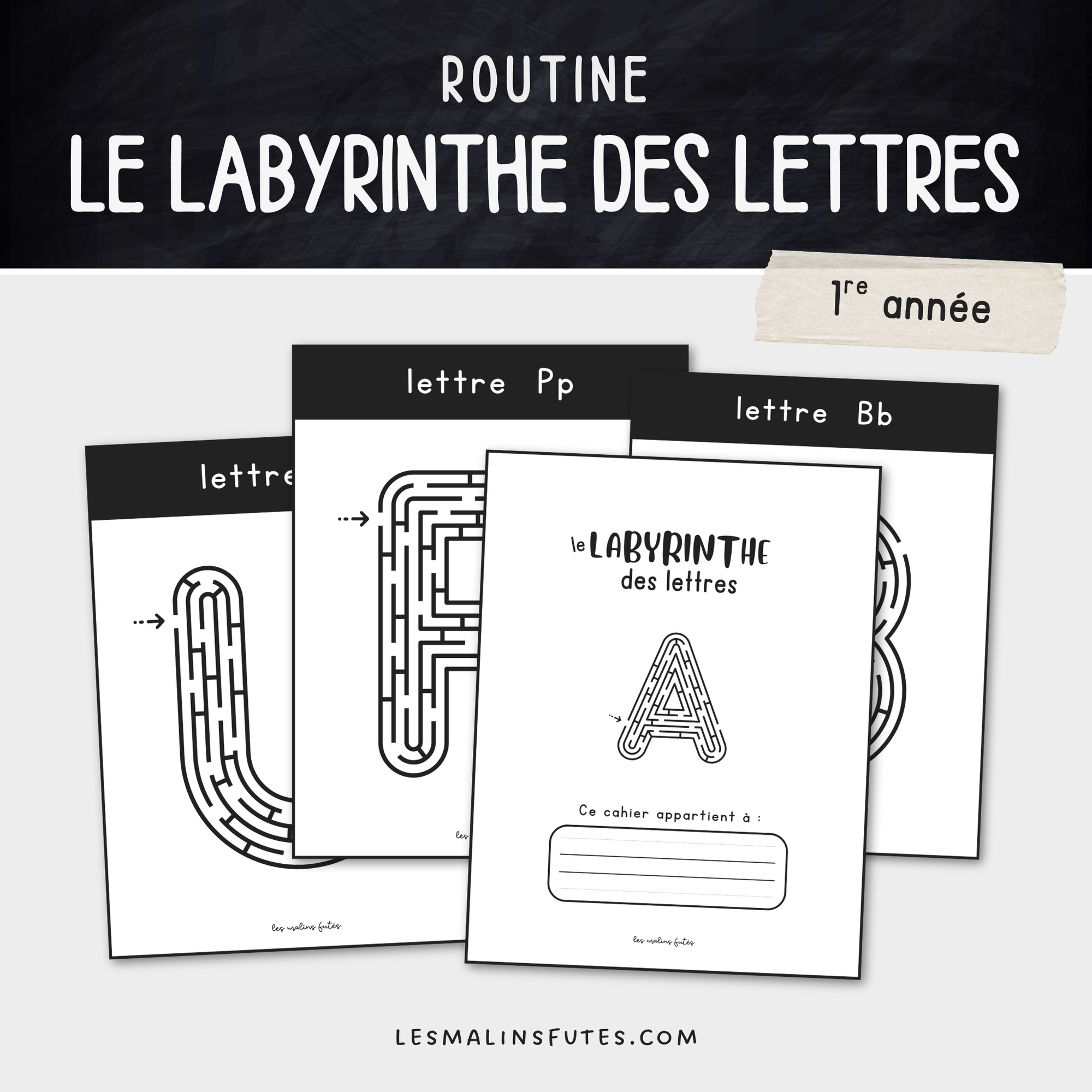 Le labyrinthe des lettres pour la 1re année. Les Malins Futés
