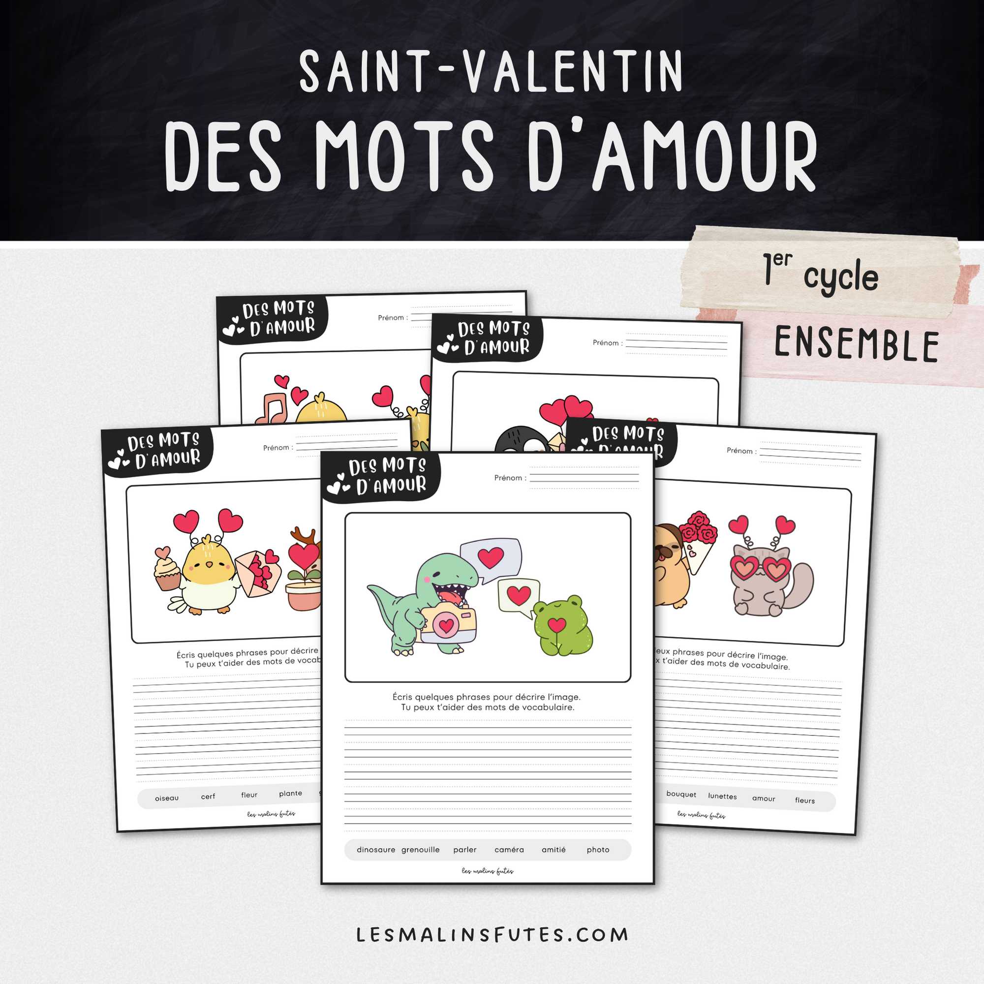 Ensemble des mots d'amour pour le 1er cycle. Les Malins Futés