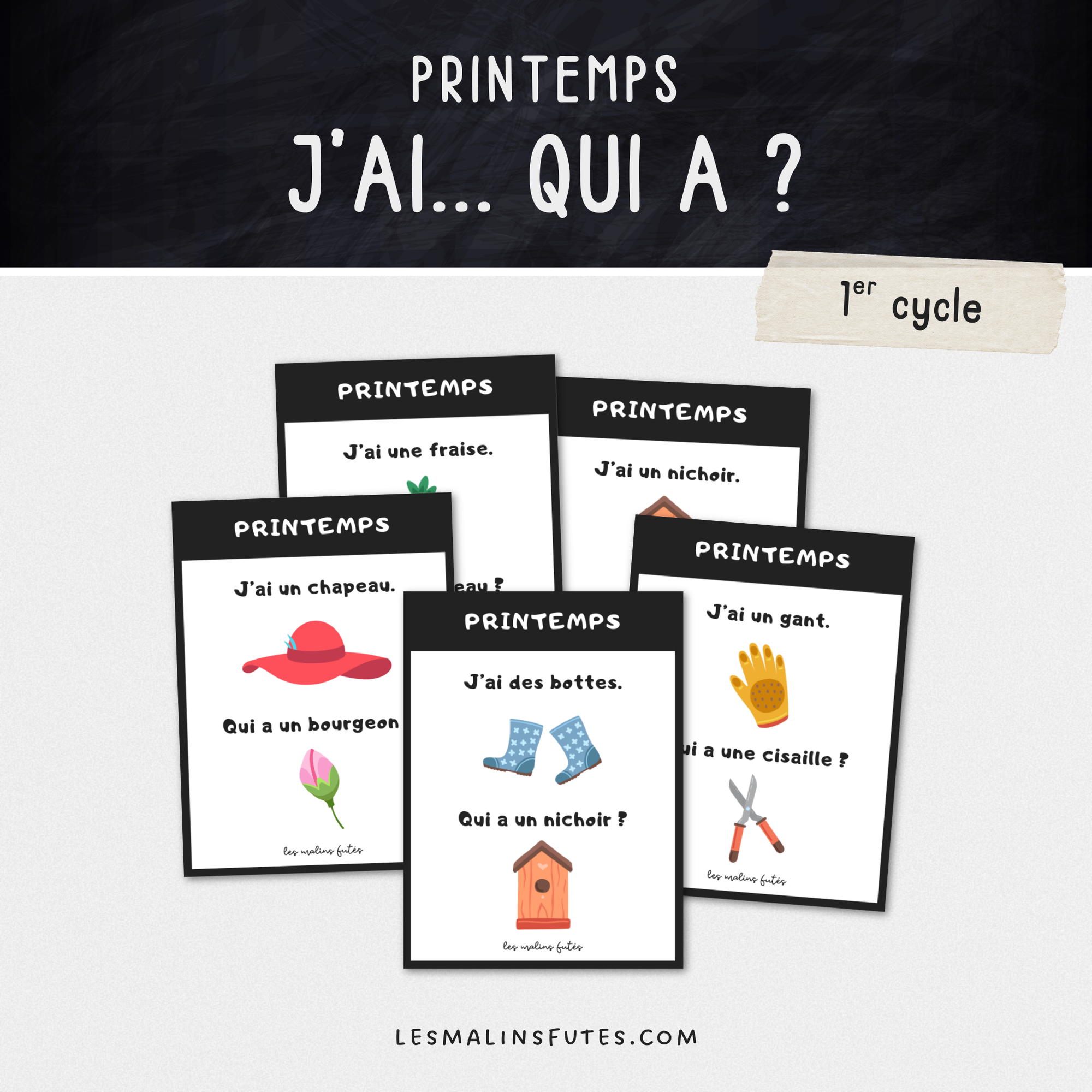 Jeu J'ai... Qui a? sur le thème de printemps pour le 1er cycle. Les Malins Futés