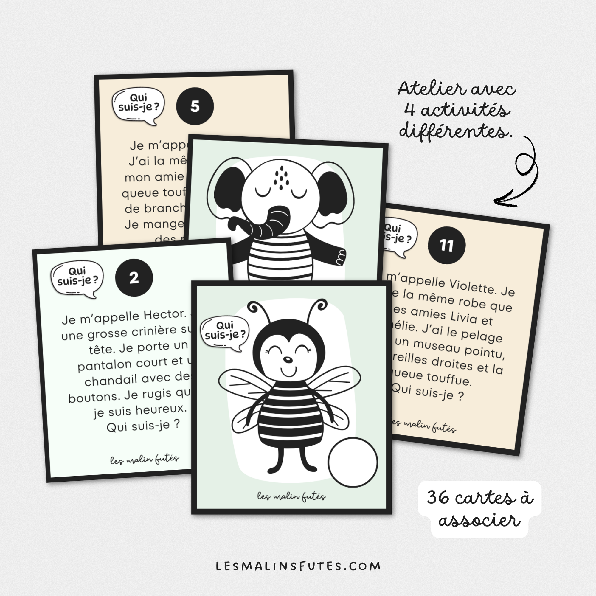 Qui suis-je ? Les animaux pour le 1er cycle. Lecture, écriture, compréhension de texte et inférence. Les Malins Futés