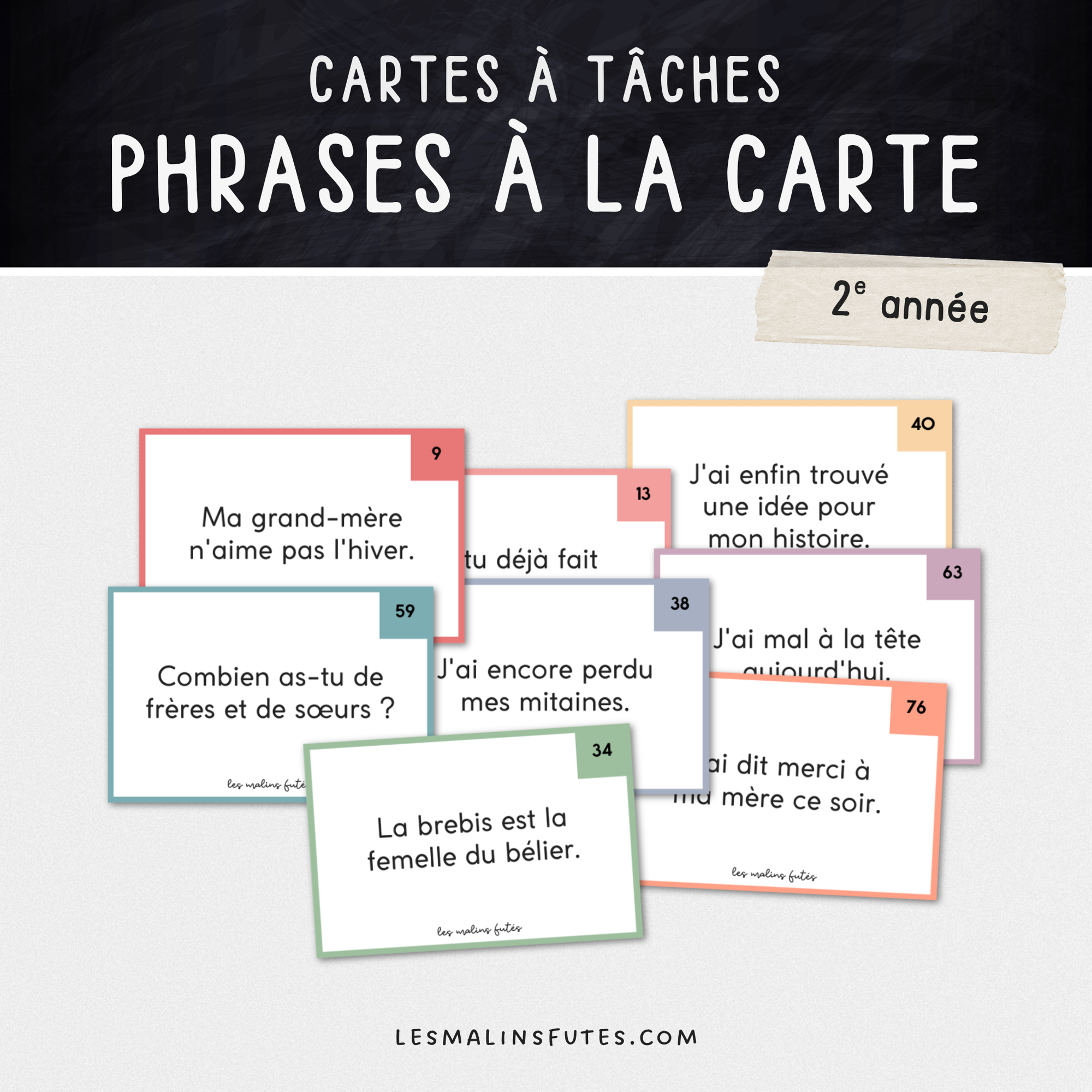 Phrases à la carte pour la 2e année. Les Malins Futés