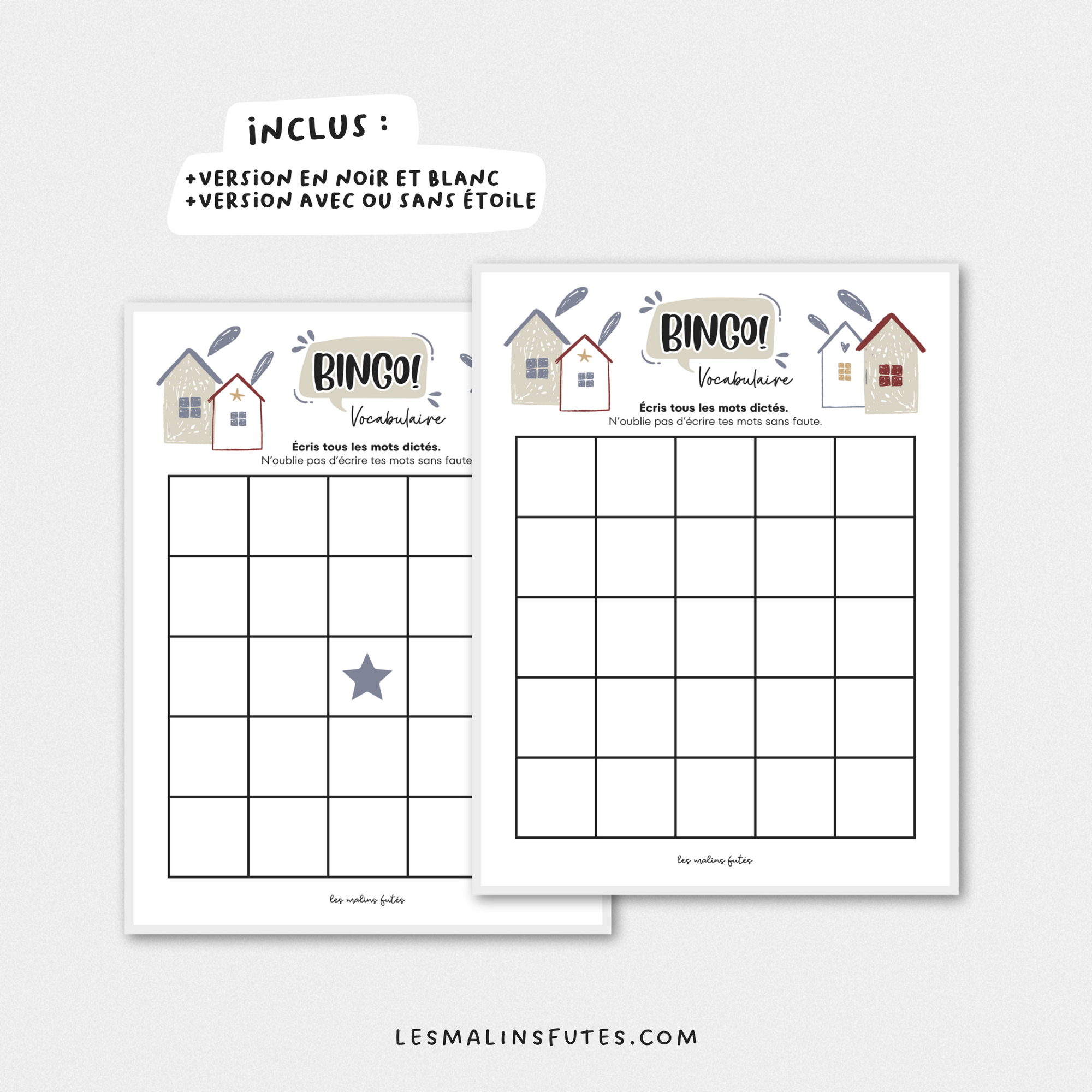 Bingo pour les mots à l'étude au 2e cycle. Les Malins Futés