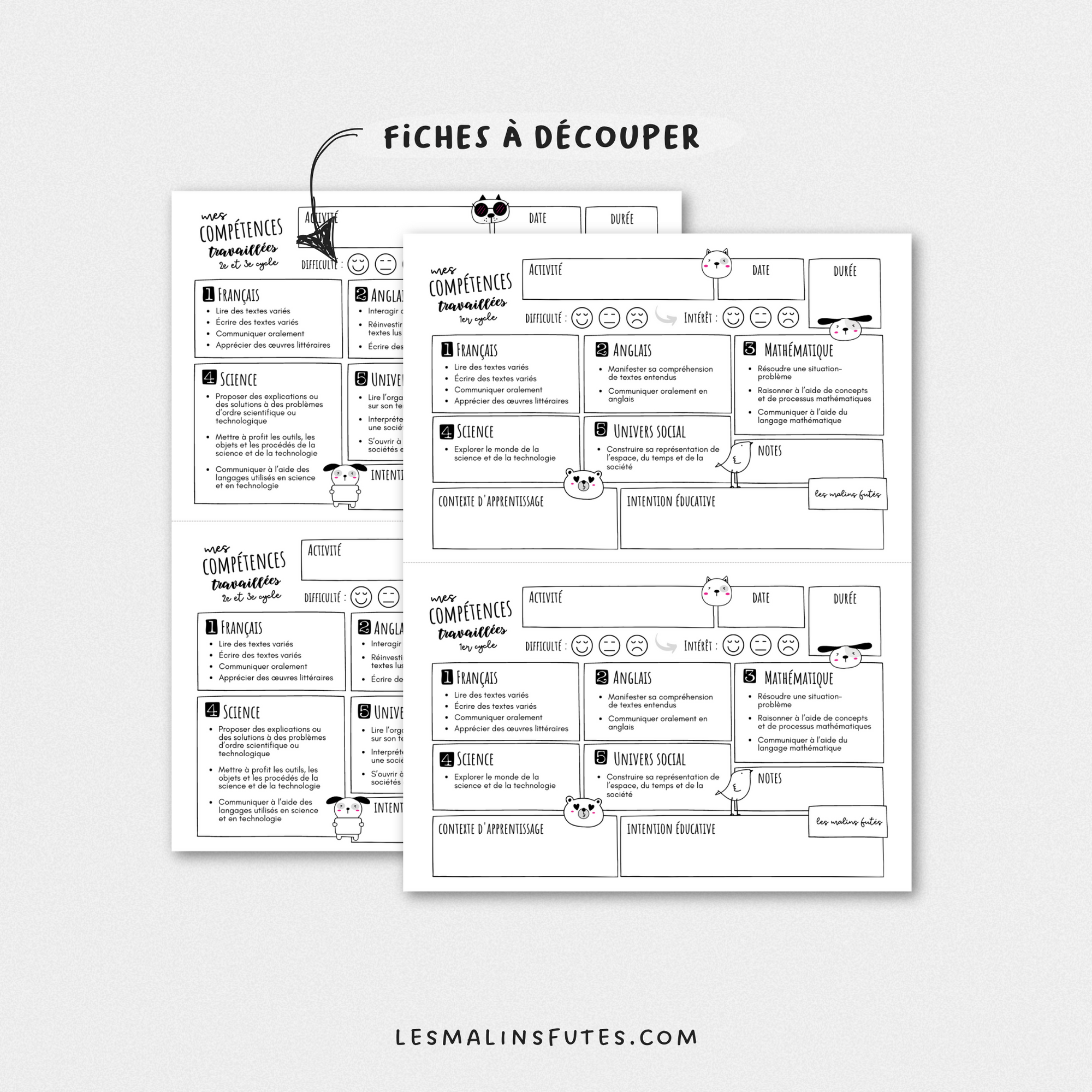 Fiche à imprimer : Mes compétences travaillées - LMF