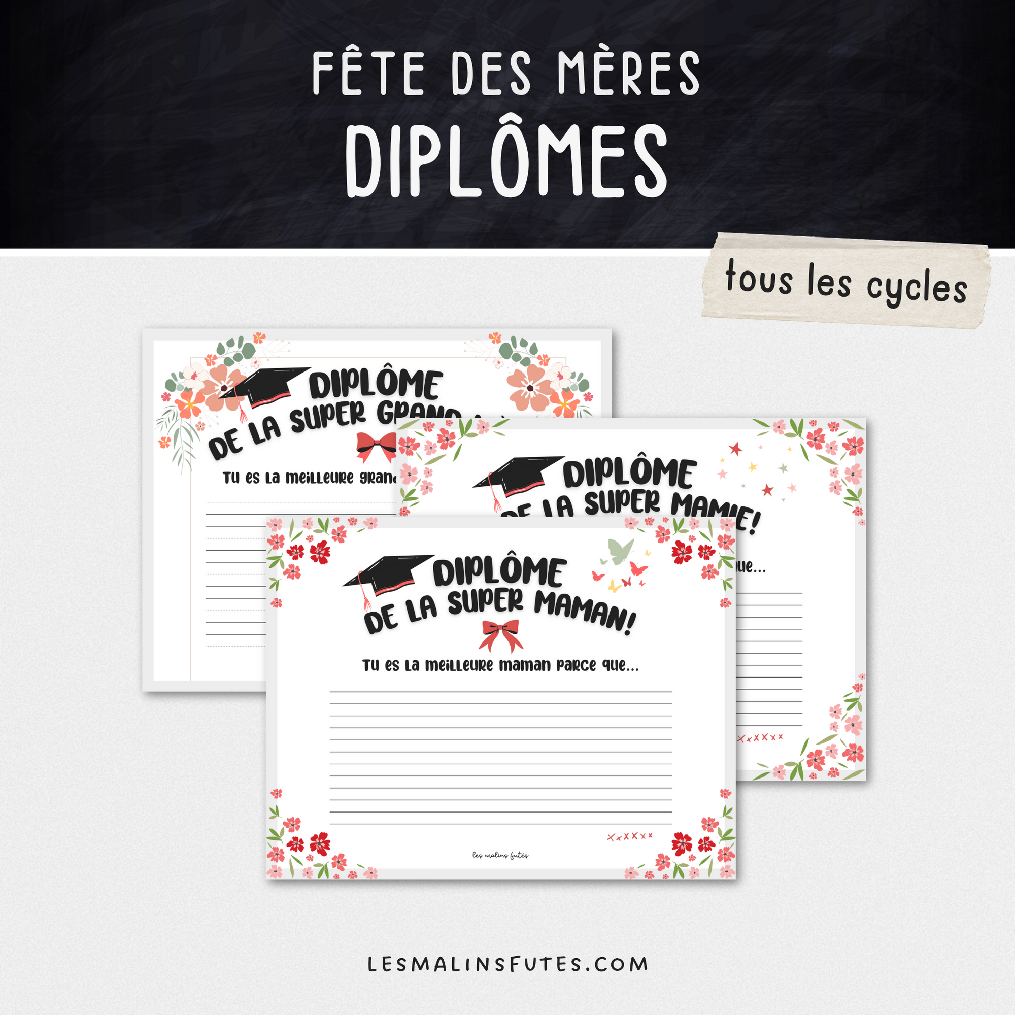 Diplôme fête des mères. Les Malins Futés