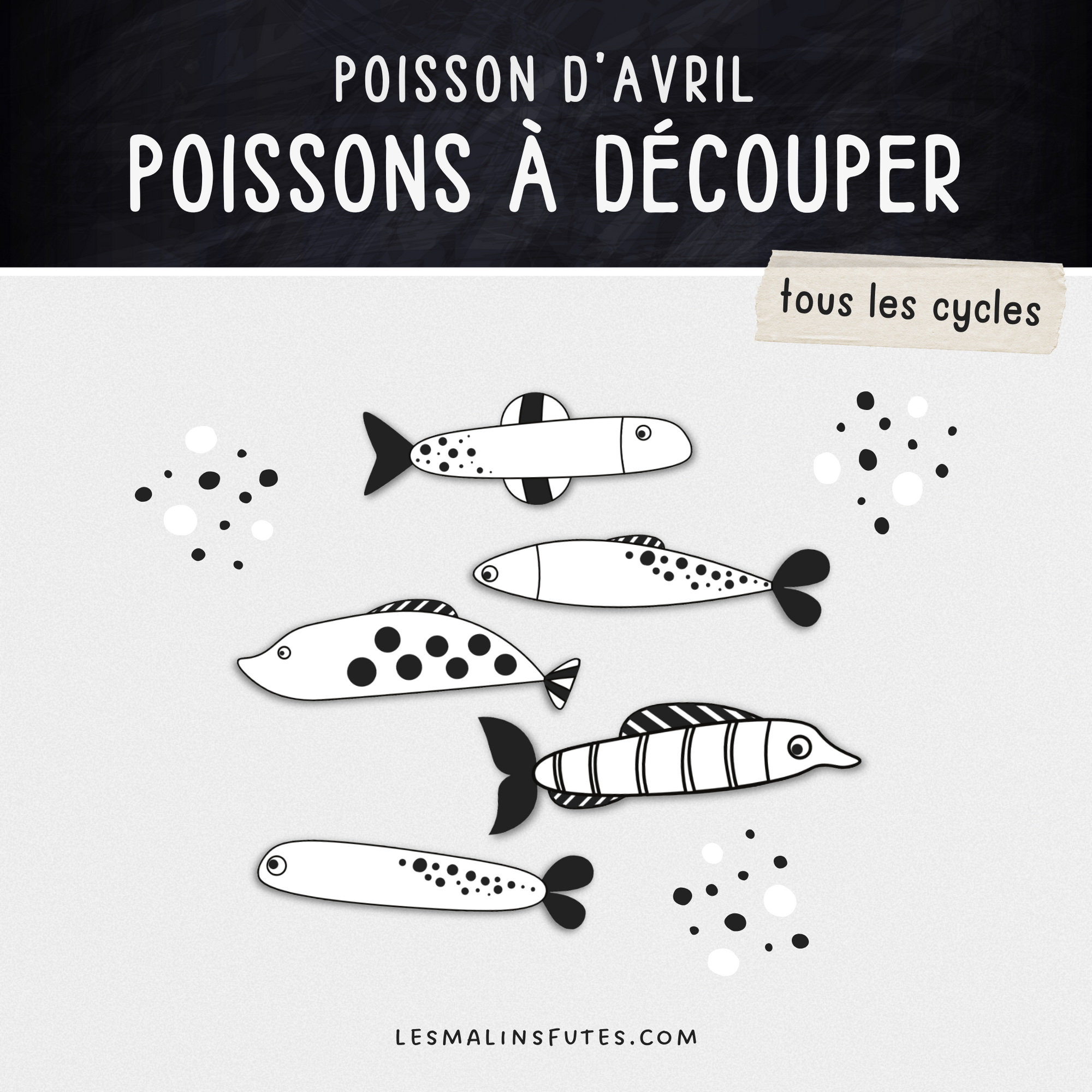 10 poissons à colorier et à découper pour le 1er avril. Les Malins Futés