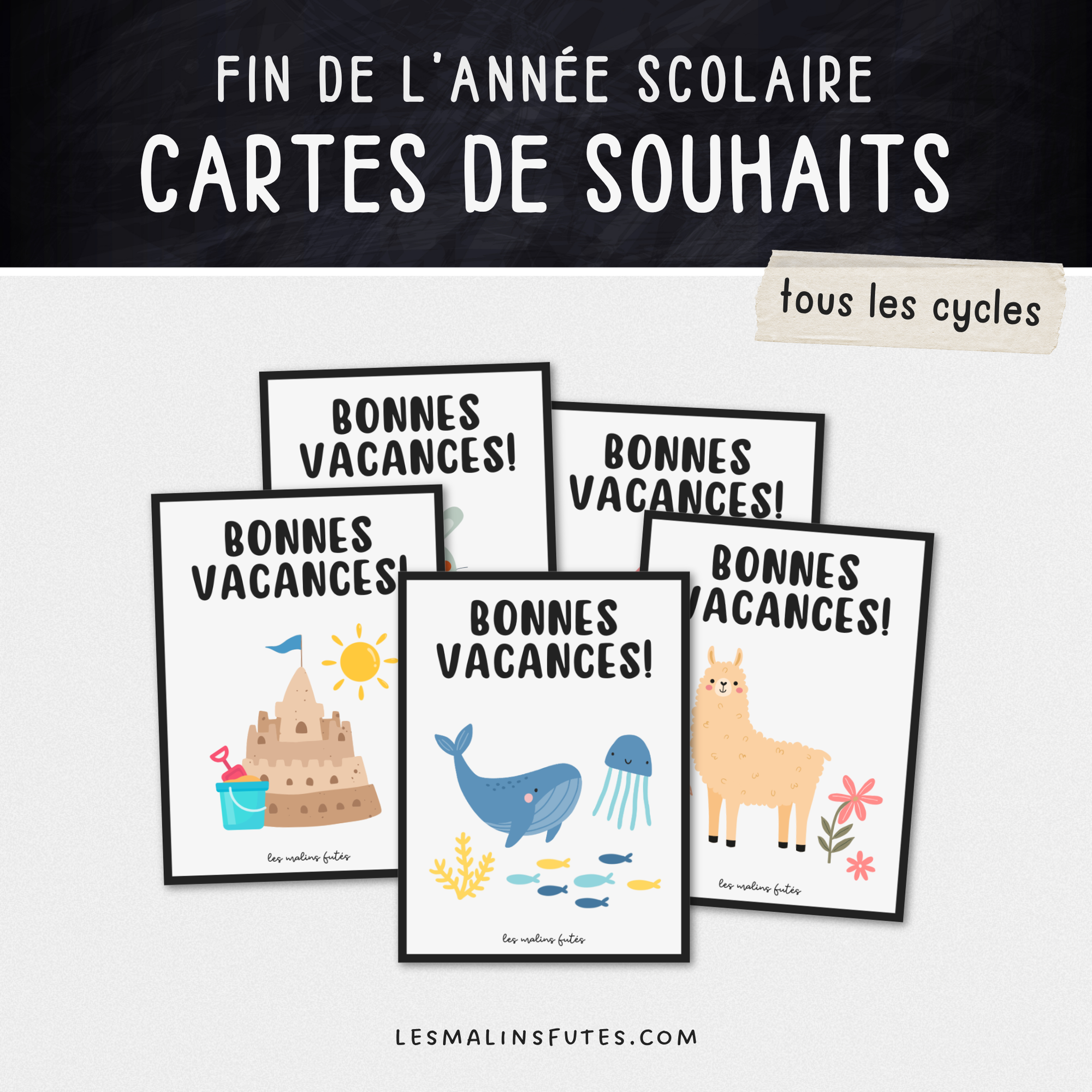 Cartes de souhaits Bonnes vacances ! Les Malins Futés