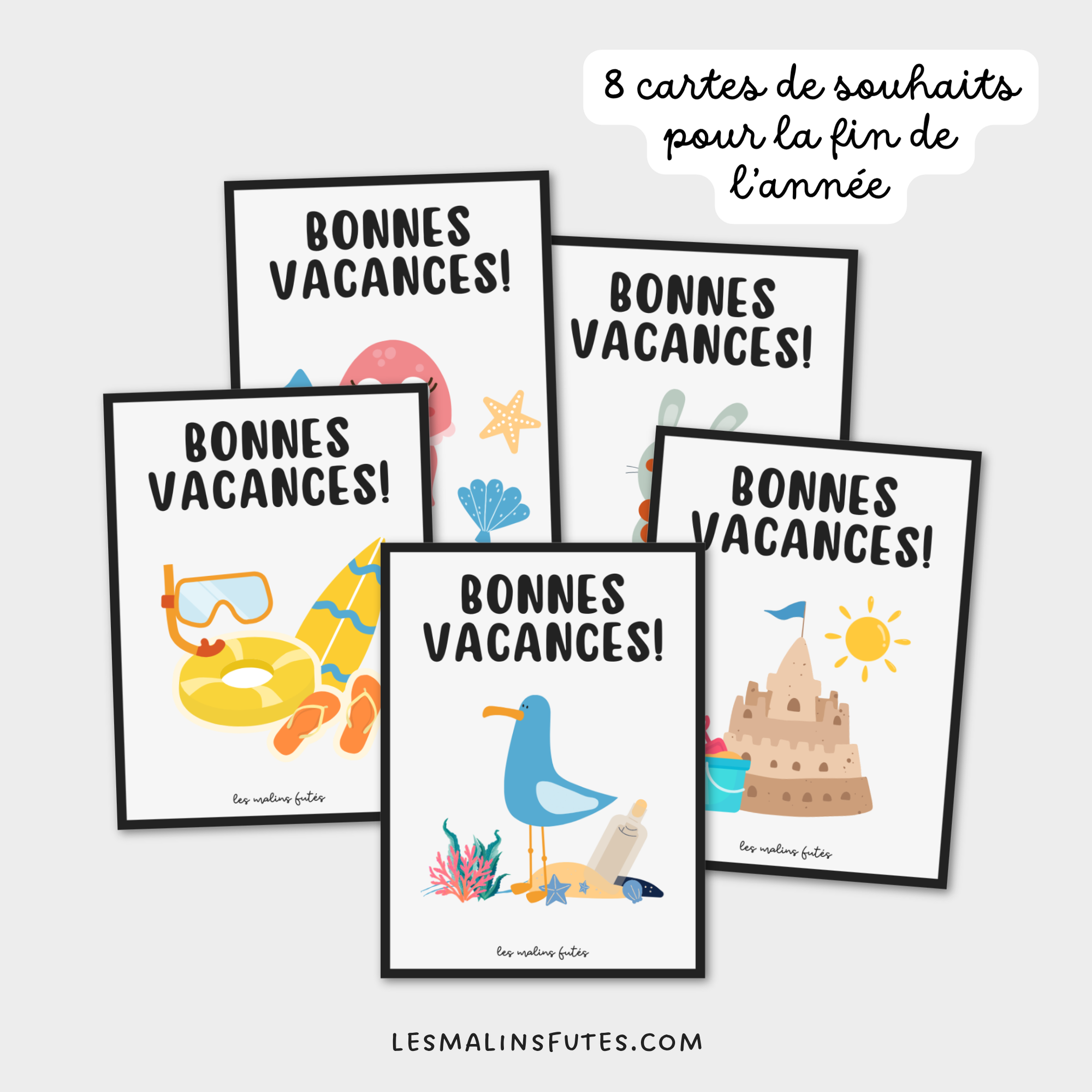 Cartes de souhaits Bonnes vacances ! Les Malins Futés