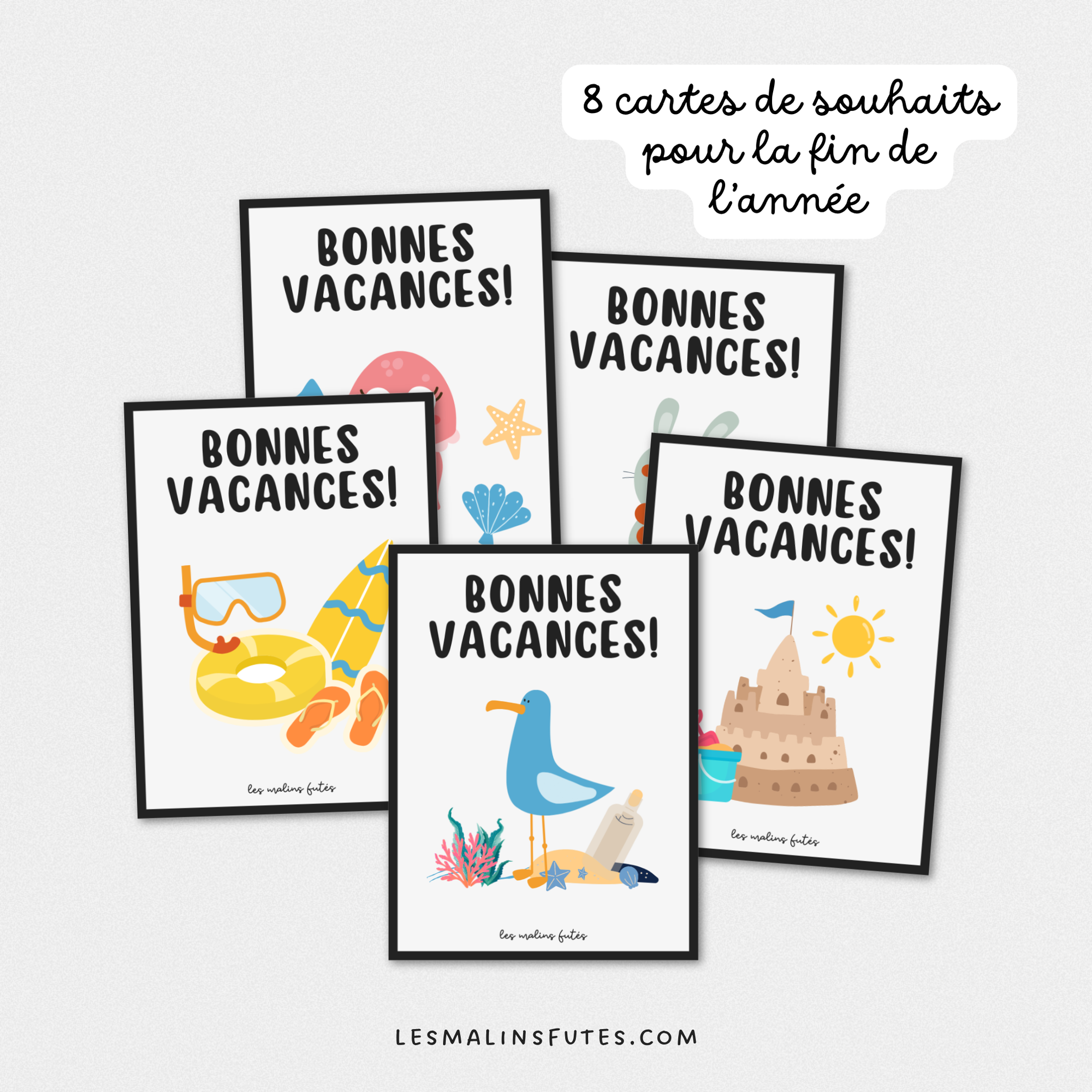 Cartes de souhaits Bonnes vacances ! Les Malins Futés