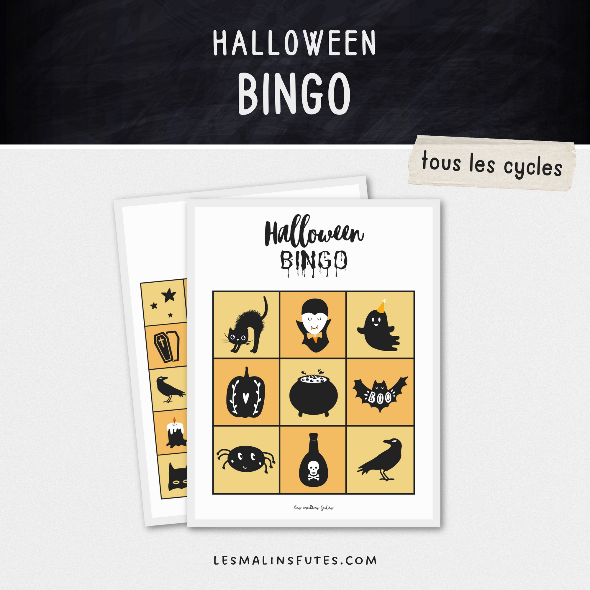 Jeu de bingo pour l'Halloween - pour tous les cycles du primaire - Les Malins Futés