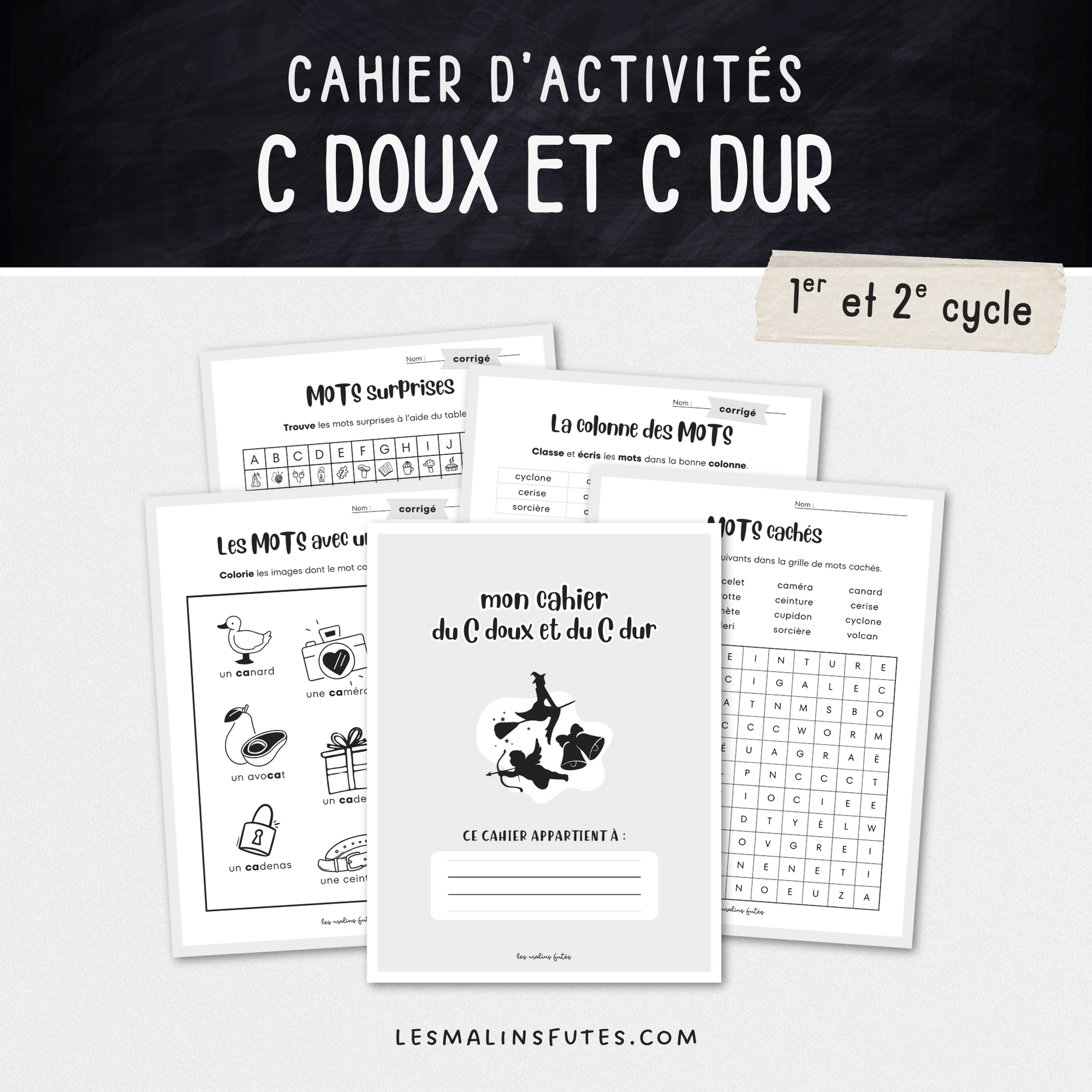 Cahier d'exercices C doux et C dur. Les Malins Futés