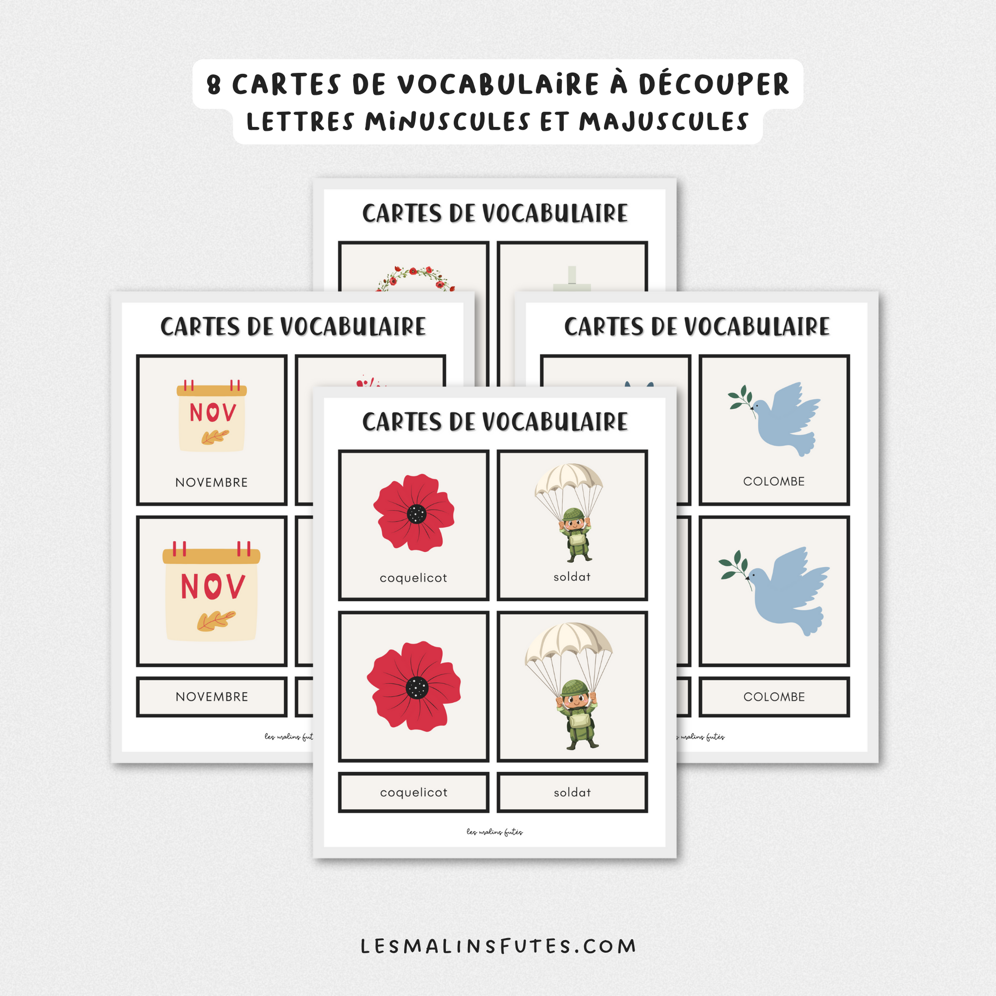 Cahier du jour du Souvenir pour le préscolaire. Les Malins Futés