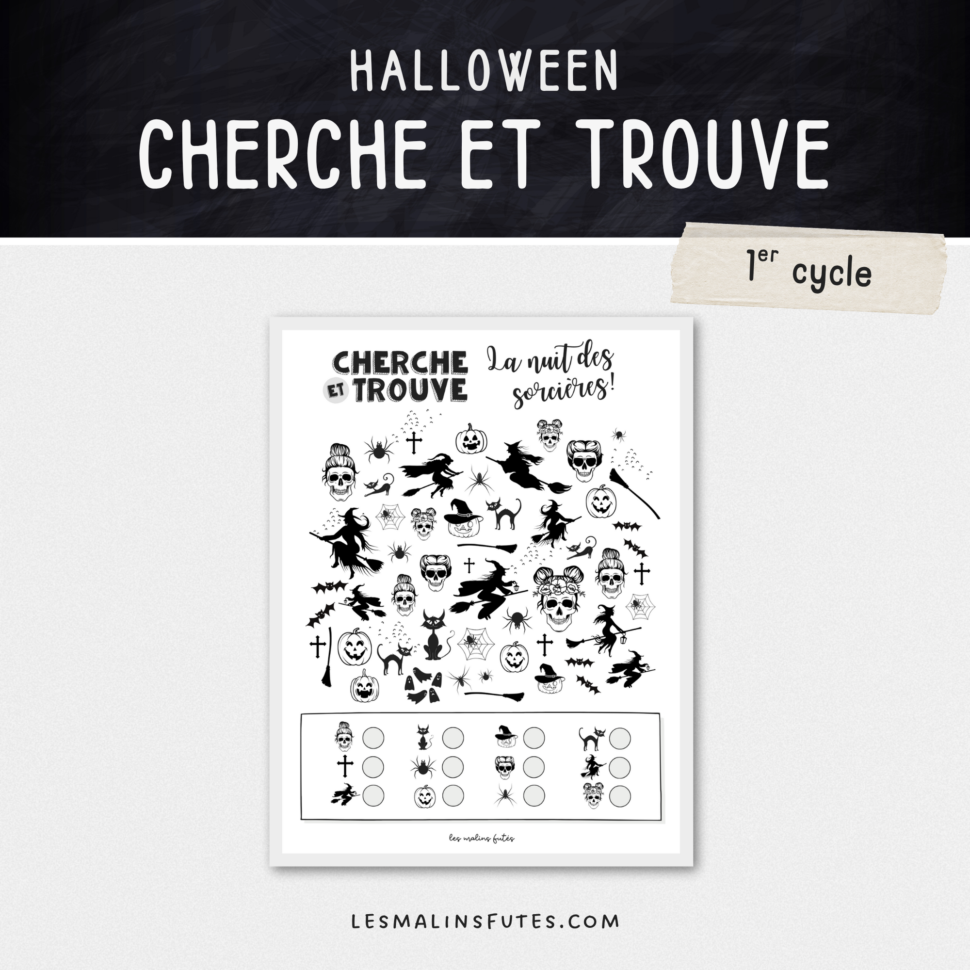 Jeu Cherche et trouve - La nuit des sorcières - Les Malins Futés