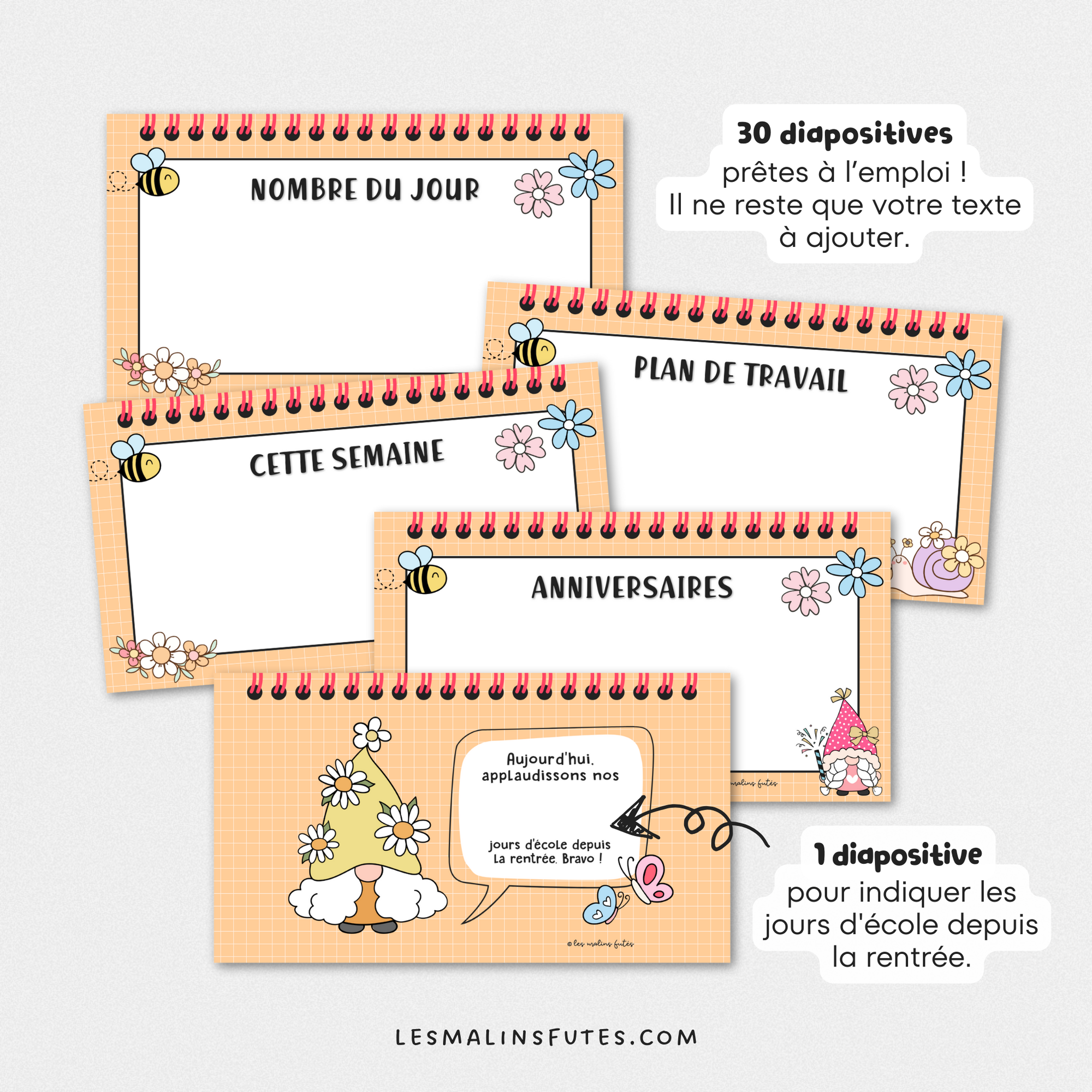 Pour tous les cycles, diaporamas modifiables pour mai et le printemps. Les Malins Futés