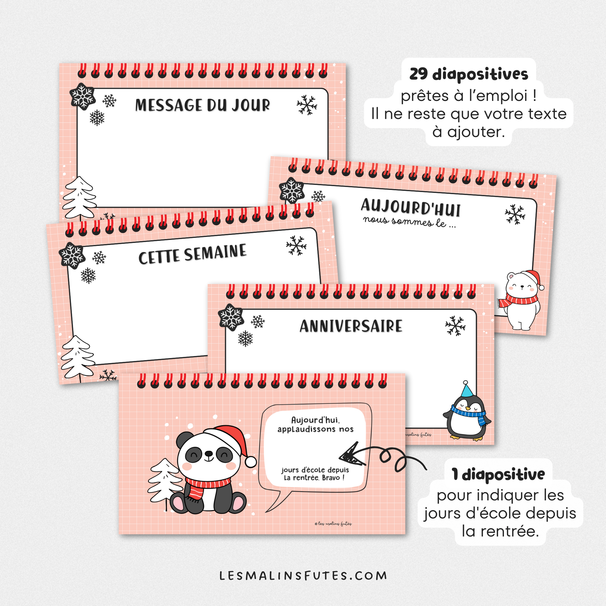Diaporama modifiable de janvier. Les Malins Futés