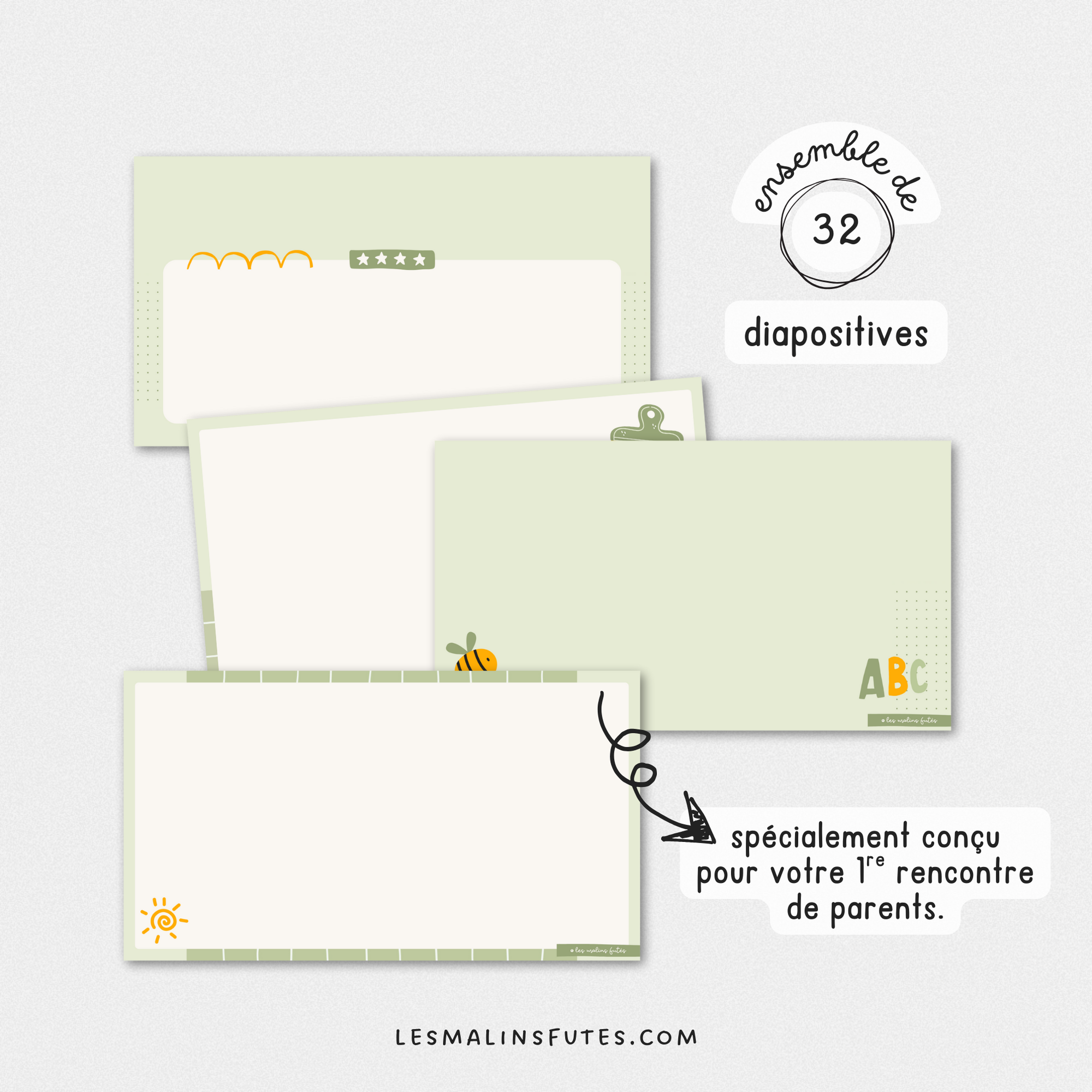 Rencontre de parents - présentation PowerPoint. Les Malins Futés
