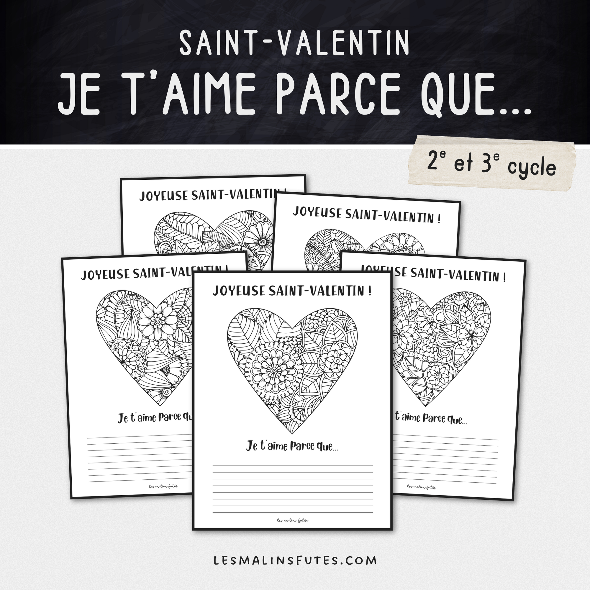 Écriture et mandala pour la Saint-Valentin au 2e et 3e cycle. Les Malins Futés