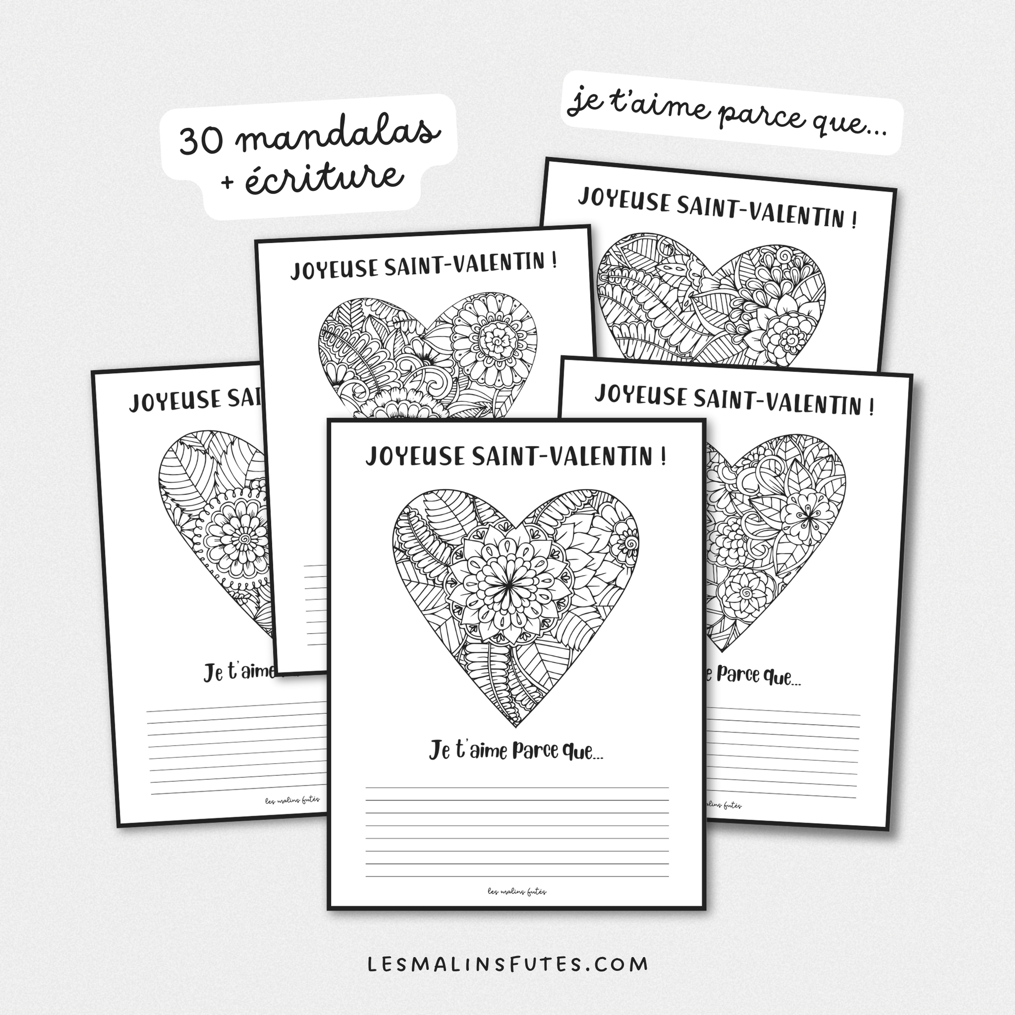 Écriture et mandala pour la Saint-Valentin au 2e et 3e cycle. Les Malins Futés
