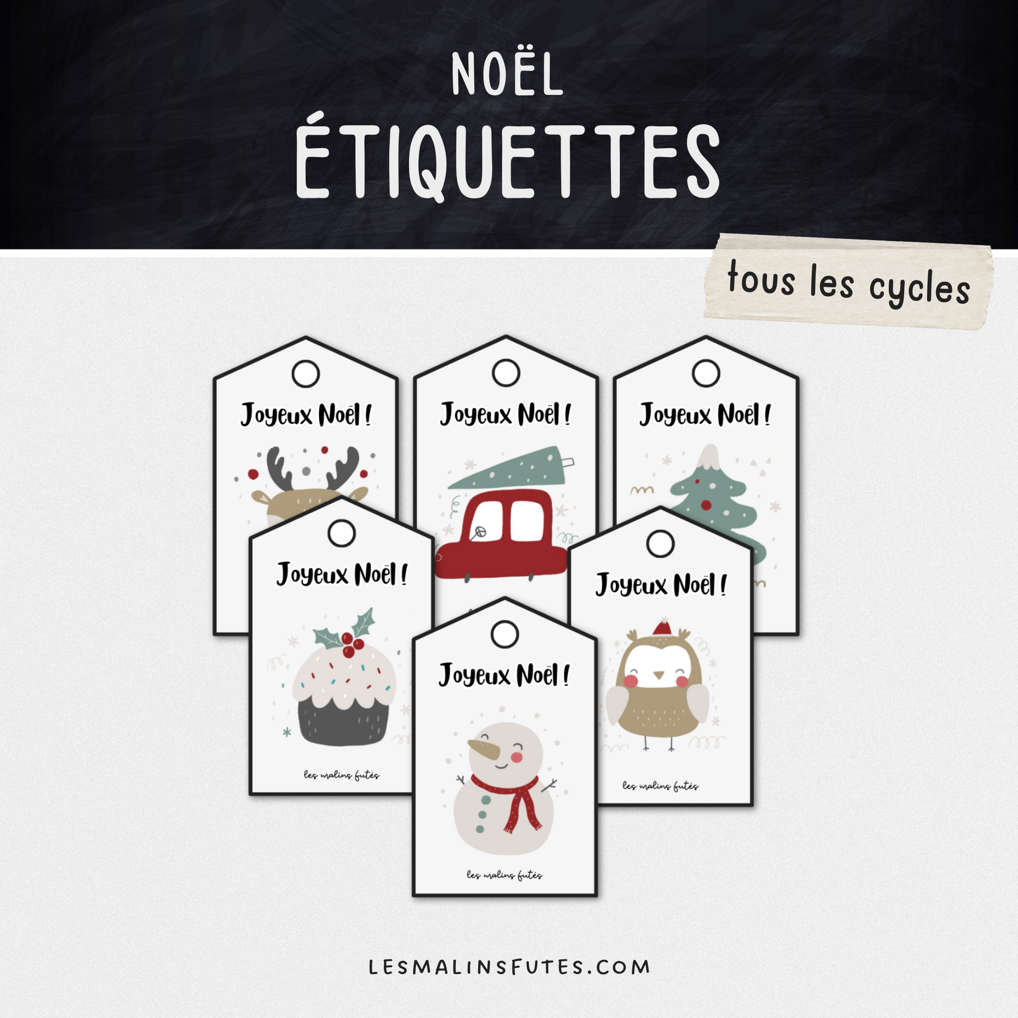 Étiquettes de Noël. Les Malins Futés