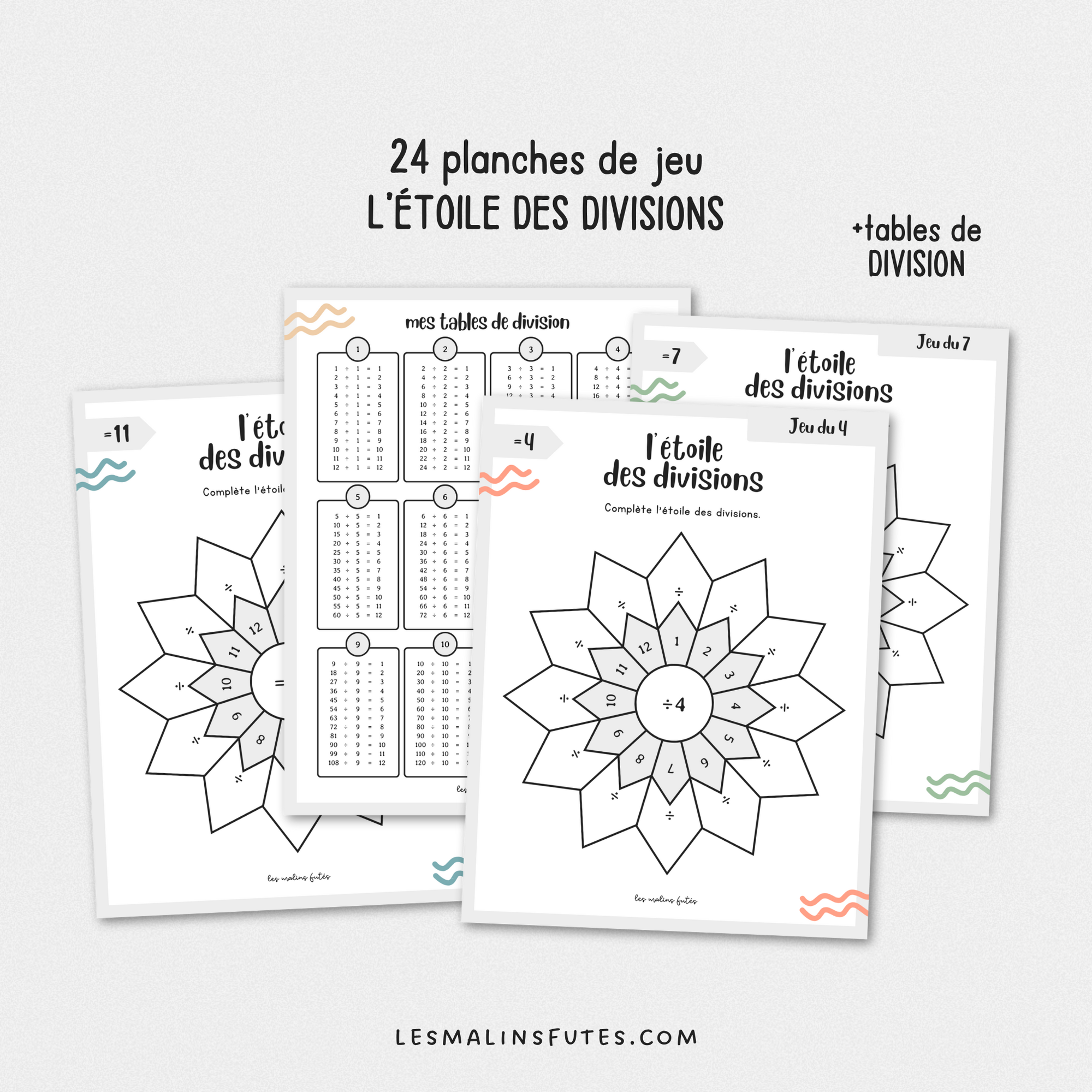 L'étoile des divisions pour le 2e et le 3e cycle. Les Malins Futés