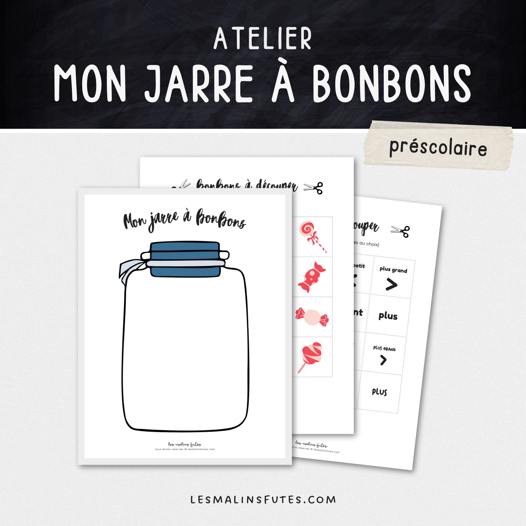 Mon jarre à bonbons - Les chiffres de 1 à 5 - Les Malins Futés