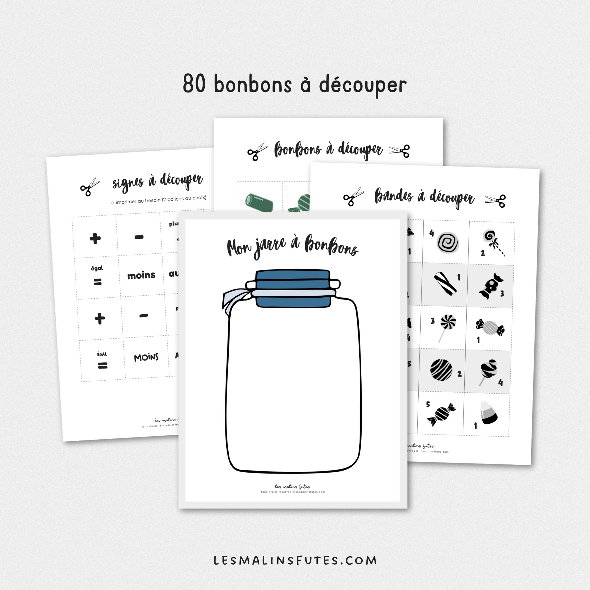 Mon jarre à bonbons - Les chiffres de 1 à 5 - Les Malins Futés