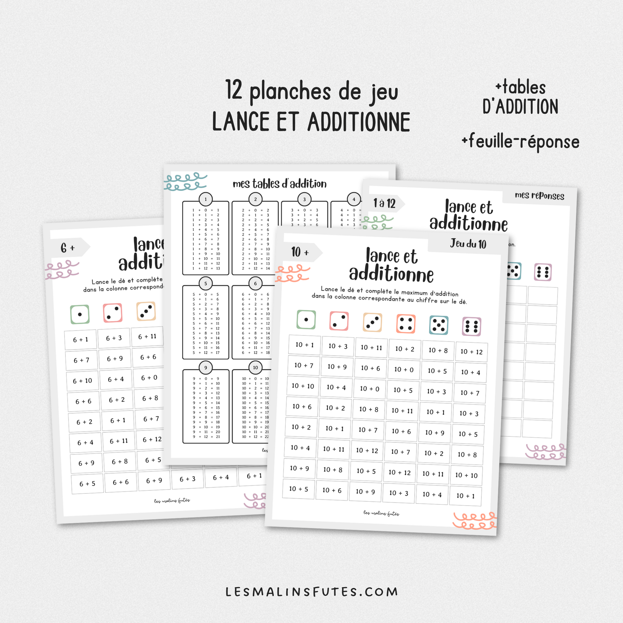 Lance et additionne pour le 1er et le 2e cycle. Les Malins Futés