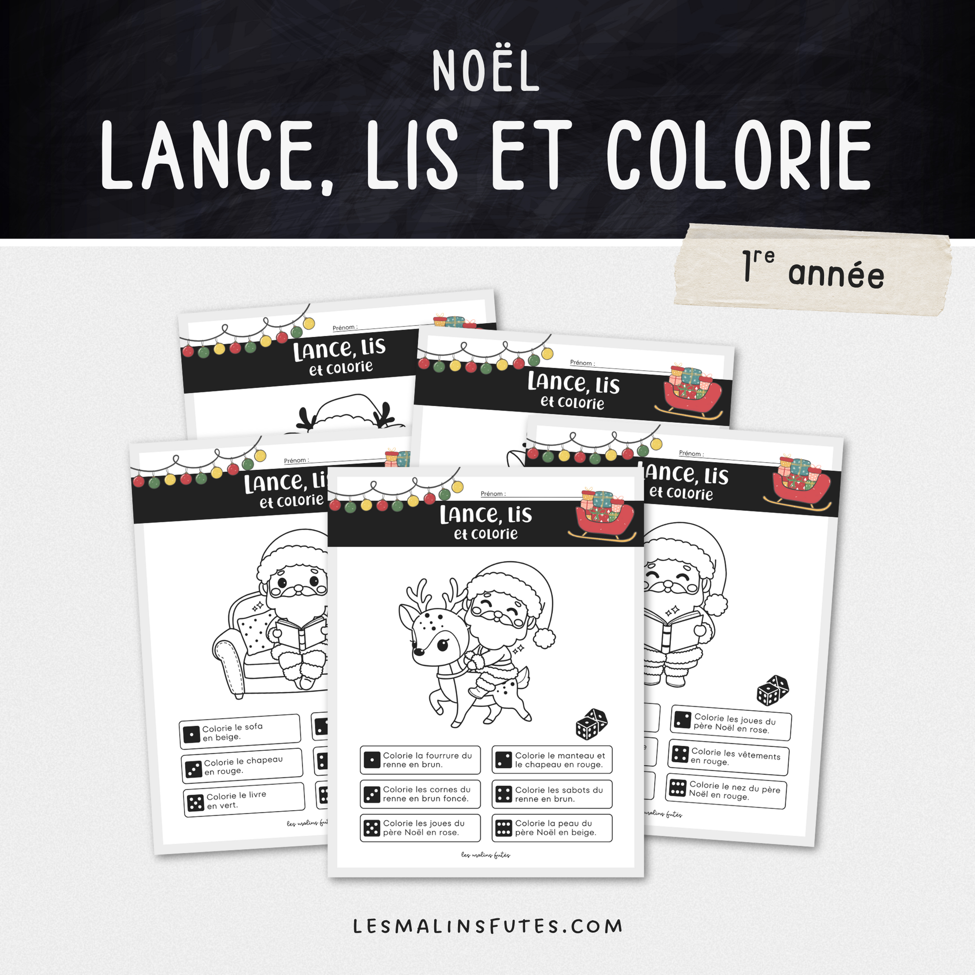Lance, lis et colorie Noël. Les Malins Futés