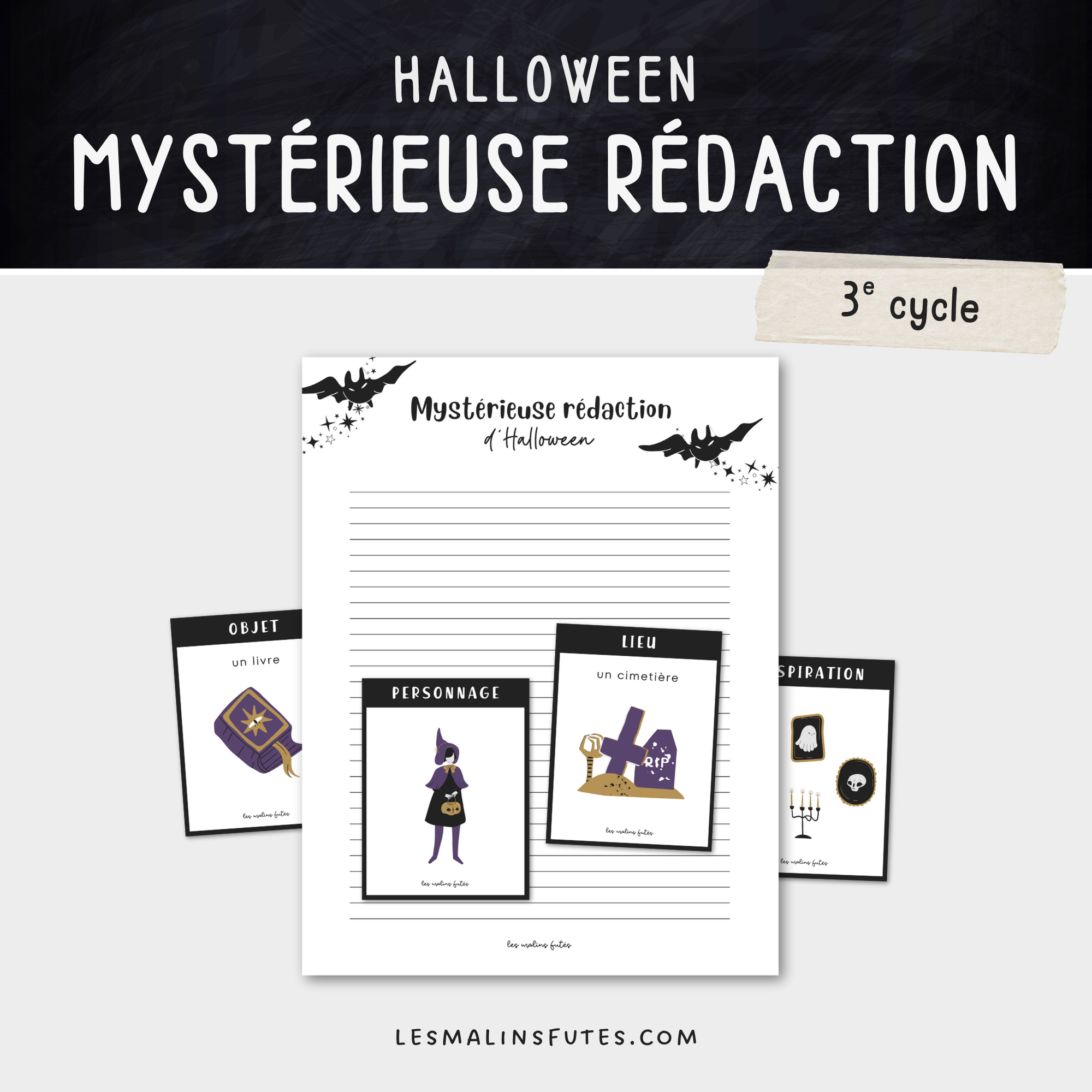 Mystérieuse rédaction d'Halloween. 2e et 3e cycle. Les Malins Futés