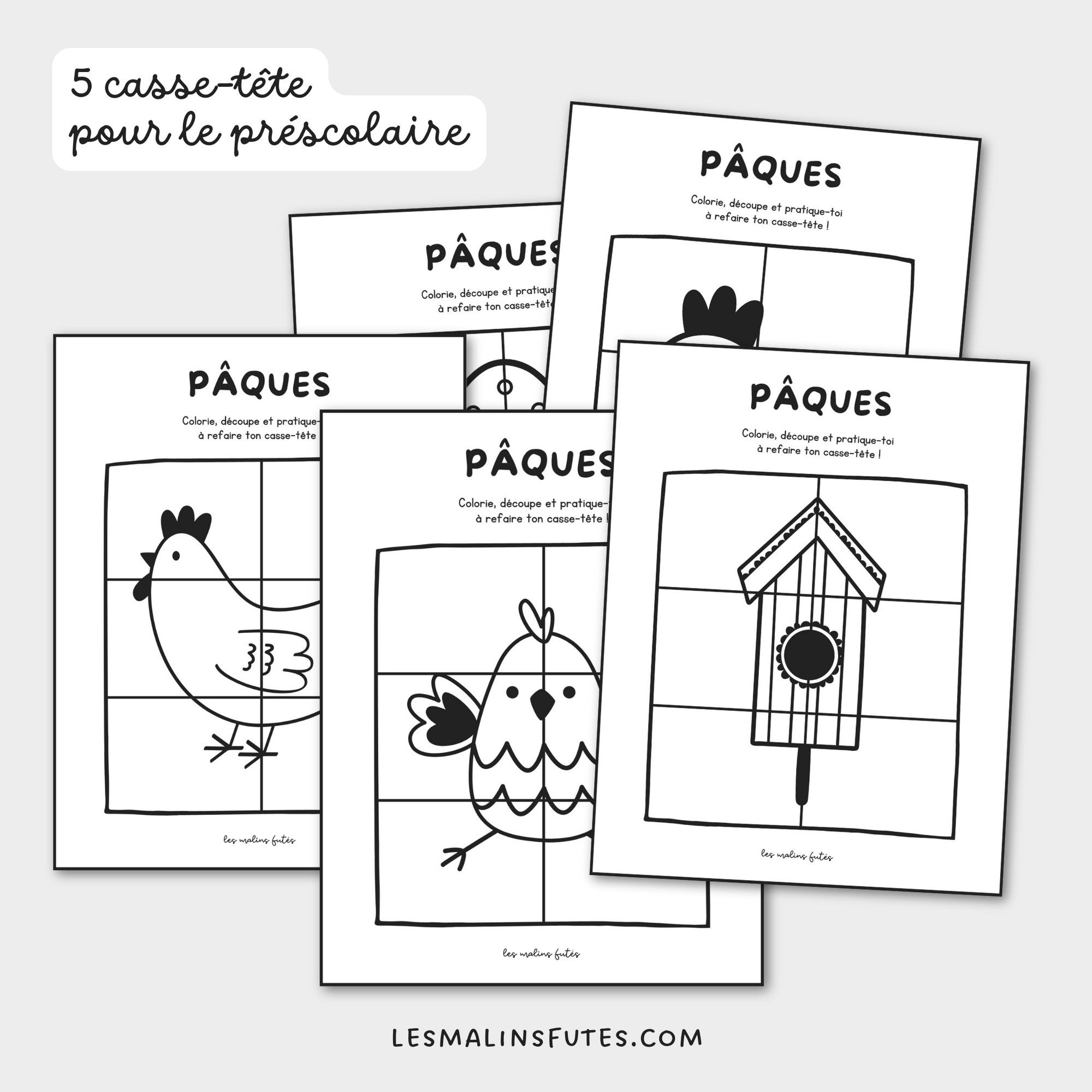5 casse-tête pour Pâques pour le préscolaire. Les Malins Futés