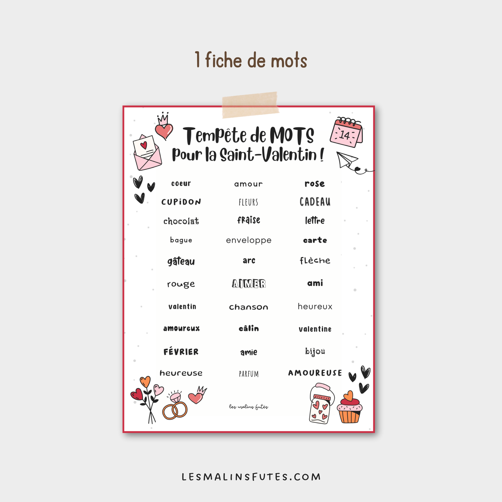 Tempête de MOTS pour la Saint-Valentin ! Les Malins Futés
