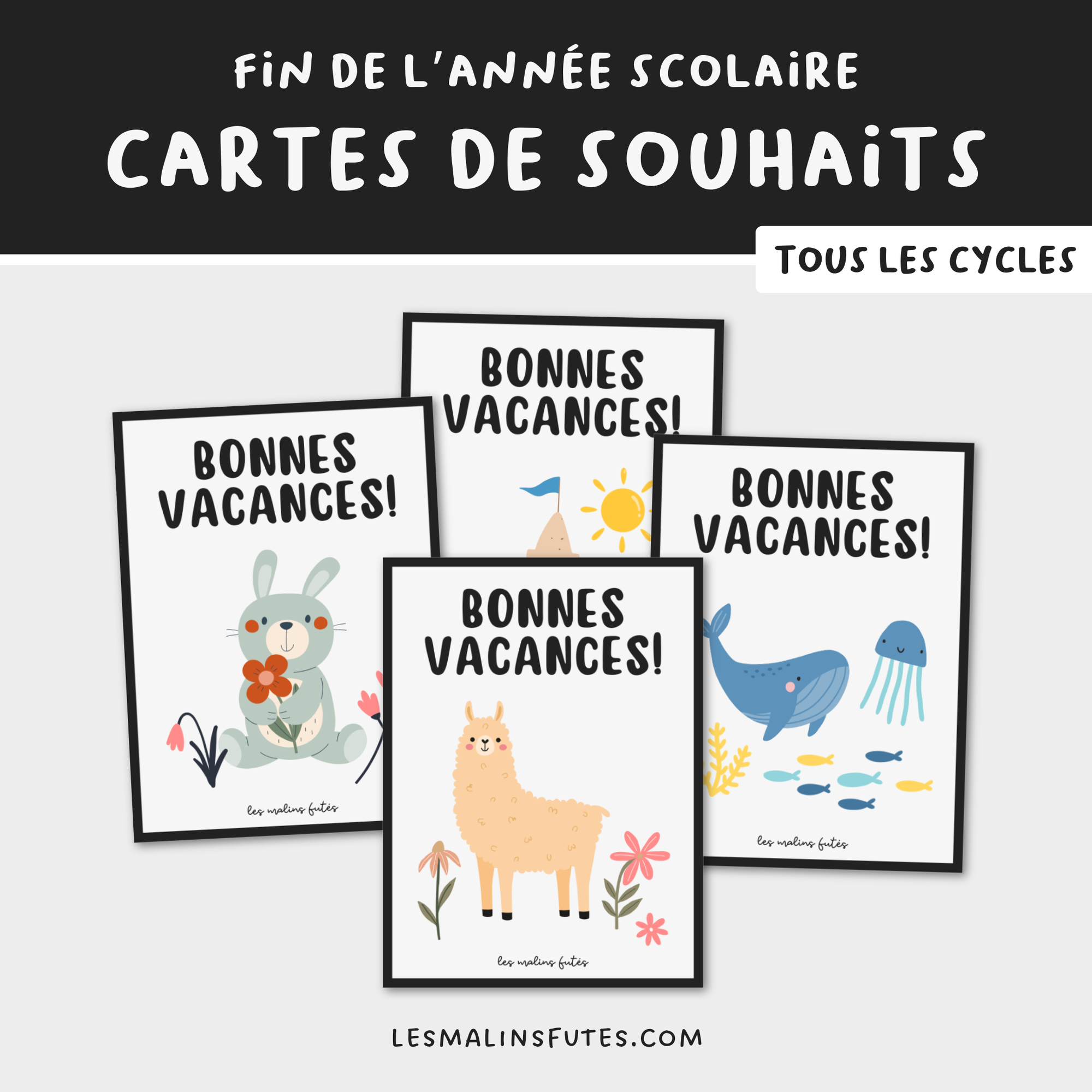 Cartes de souhaits Bonnes vacances ! Les Malins Futés