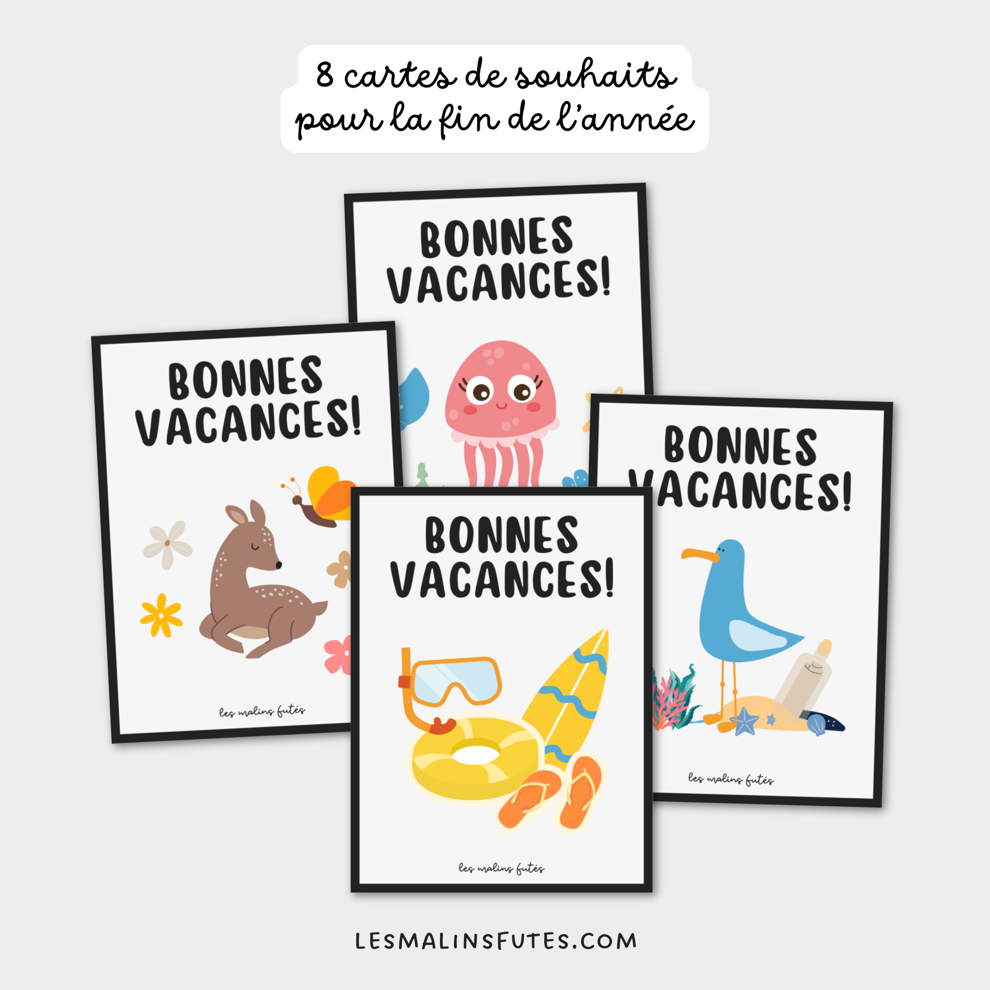 Cartes de souhaits Bonnes vacances ! Les Malins Futés