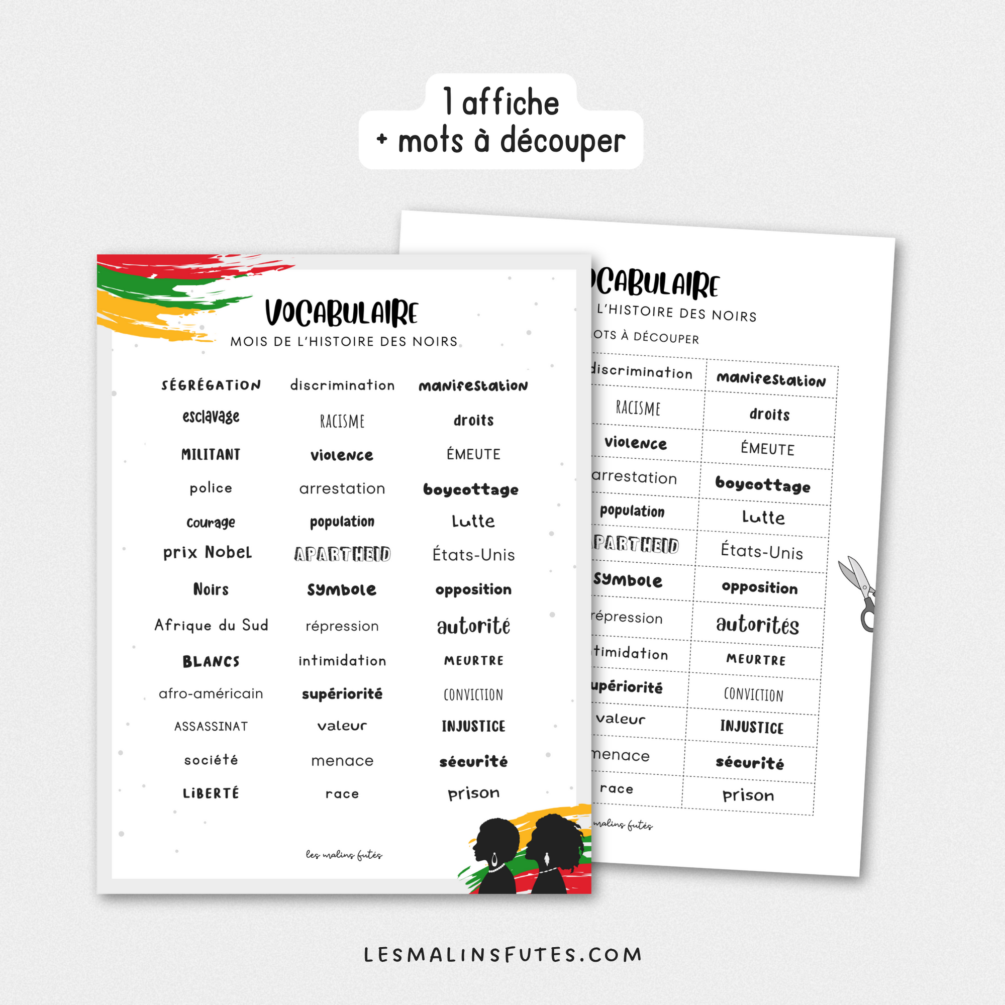 Vocabulaire - Mois de l'histoire des Noirs. Les Malins Futés