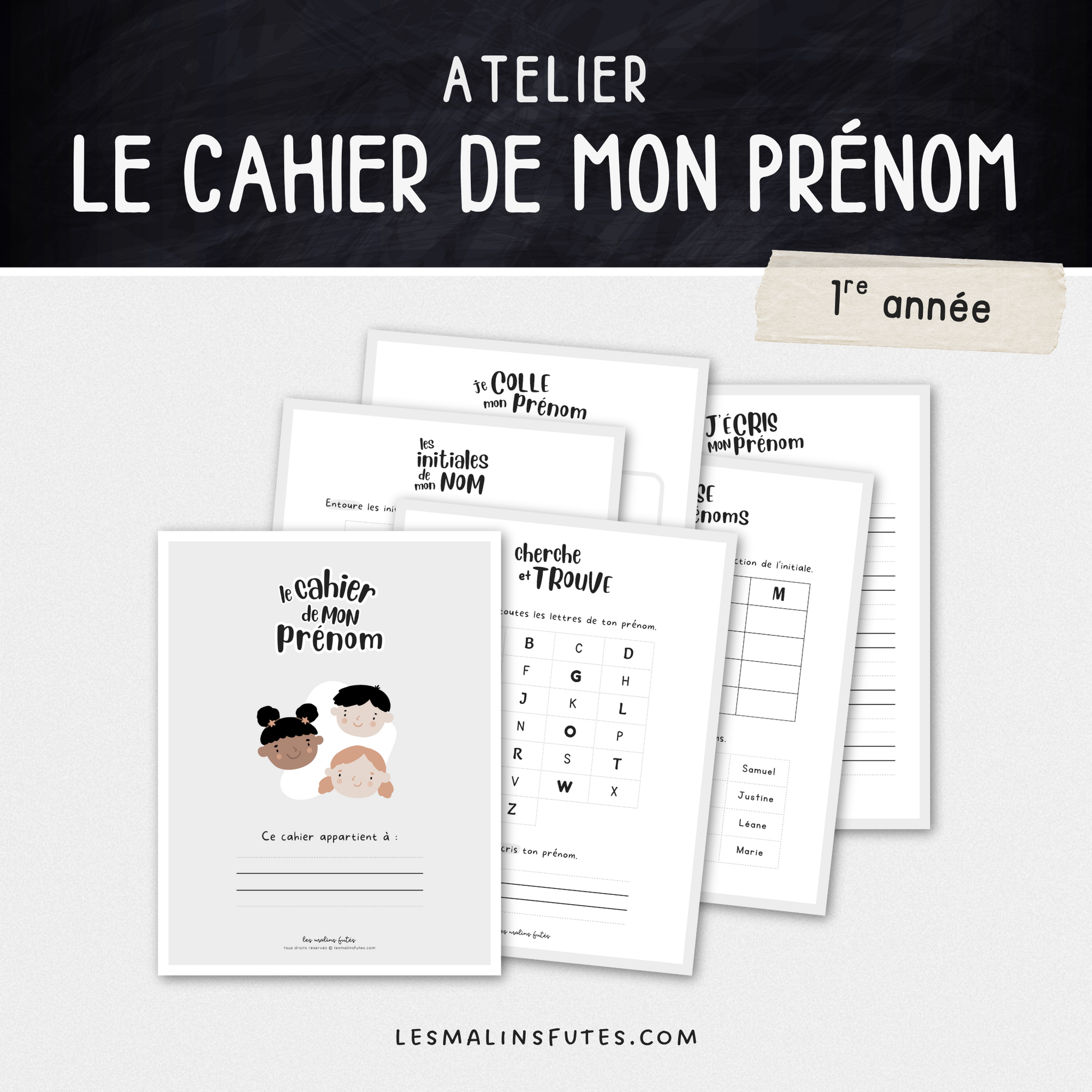 Le cahier de mon prénom - Les Malins Futés