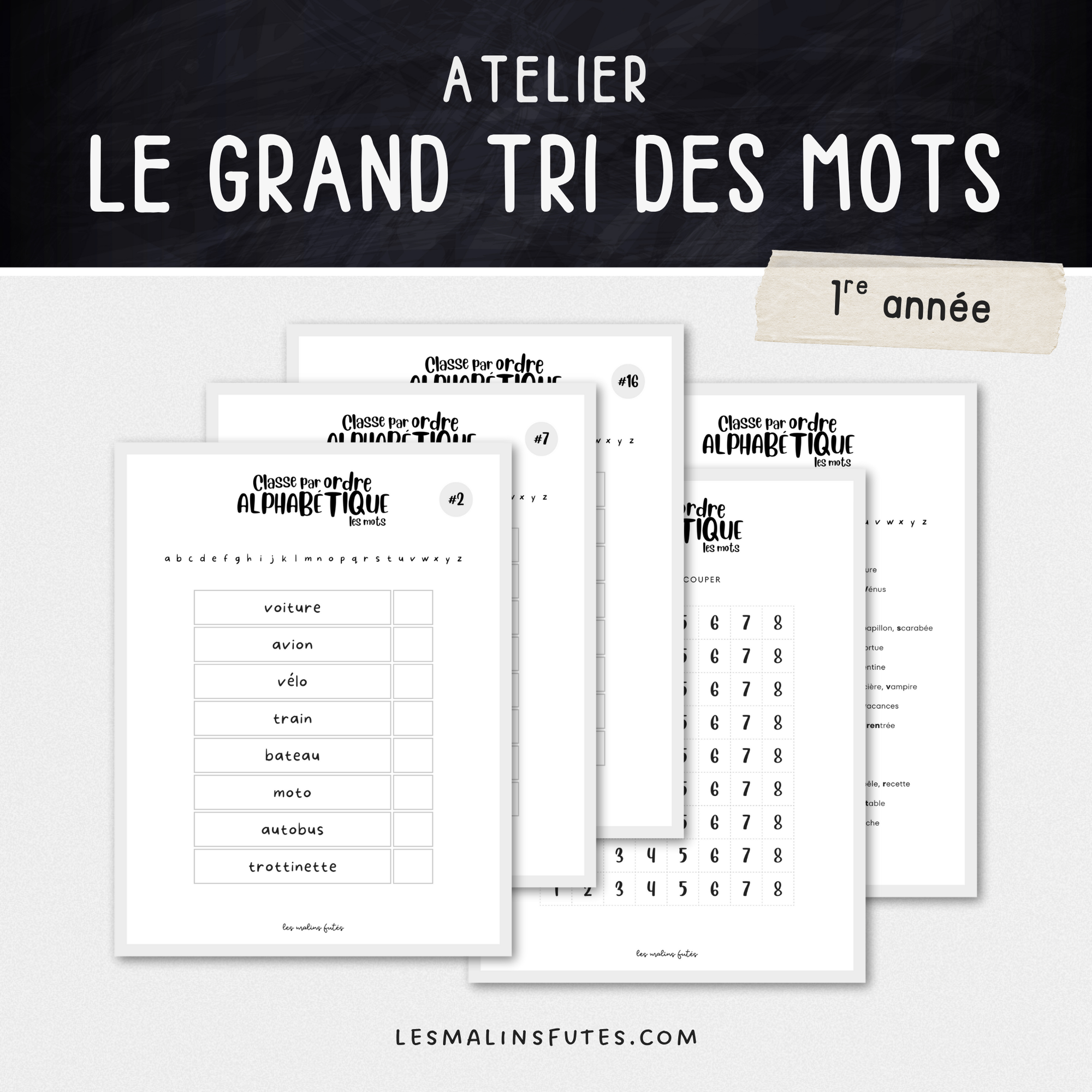 Classer par ordre alphabétique les mots - Les Malins Futés