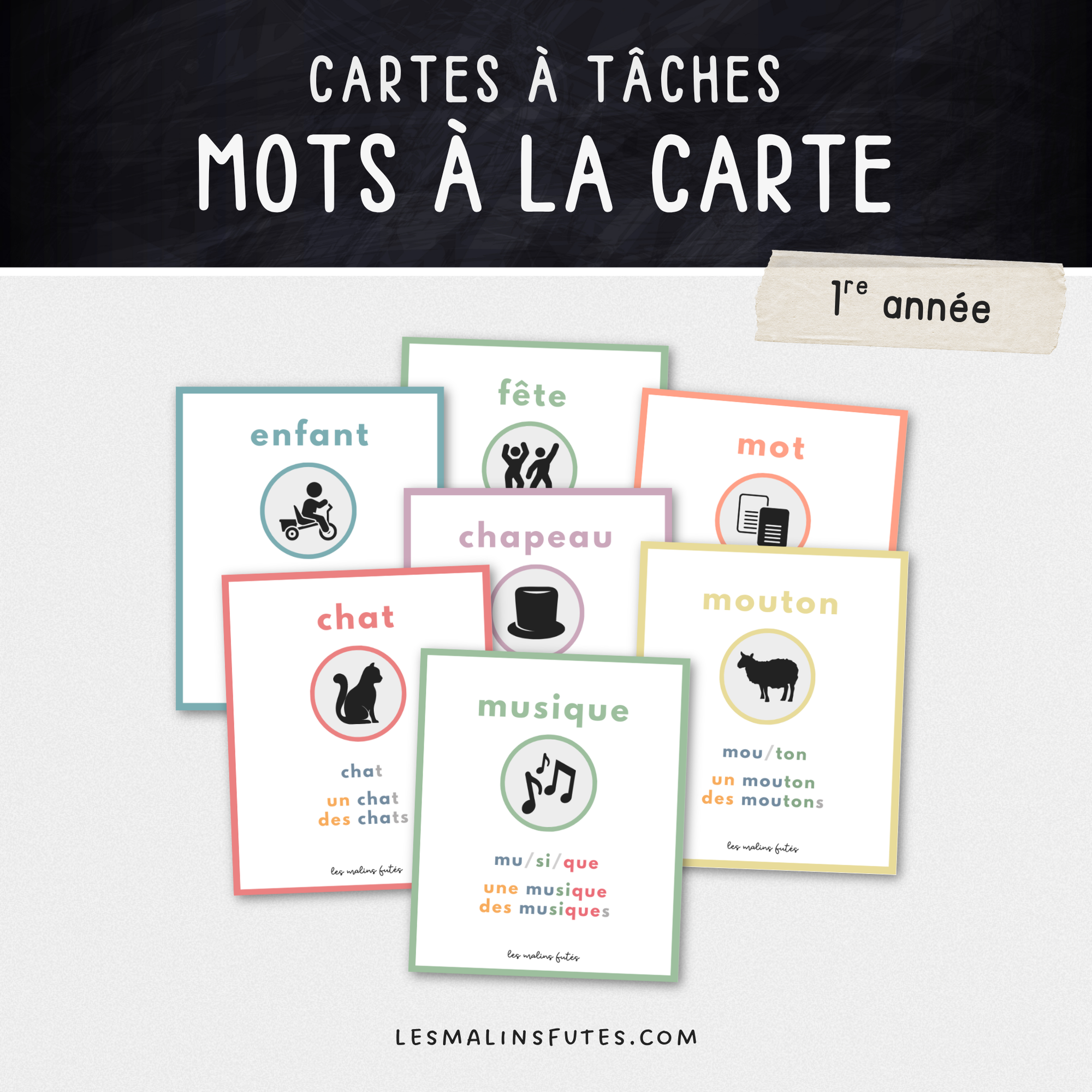 Cartes de vocabulaire - 1ère année - Les Malins Futés