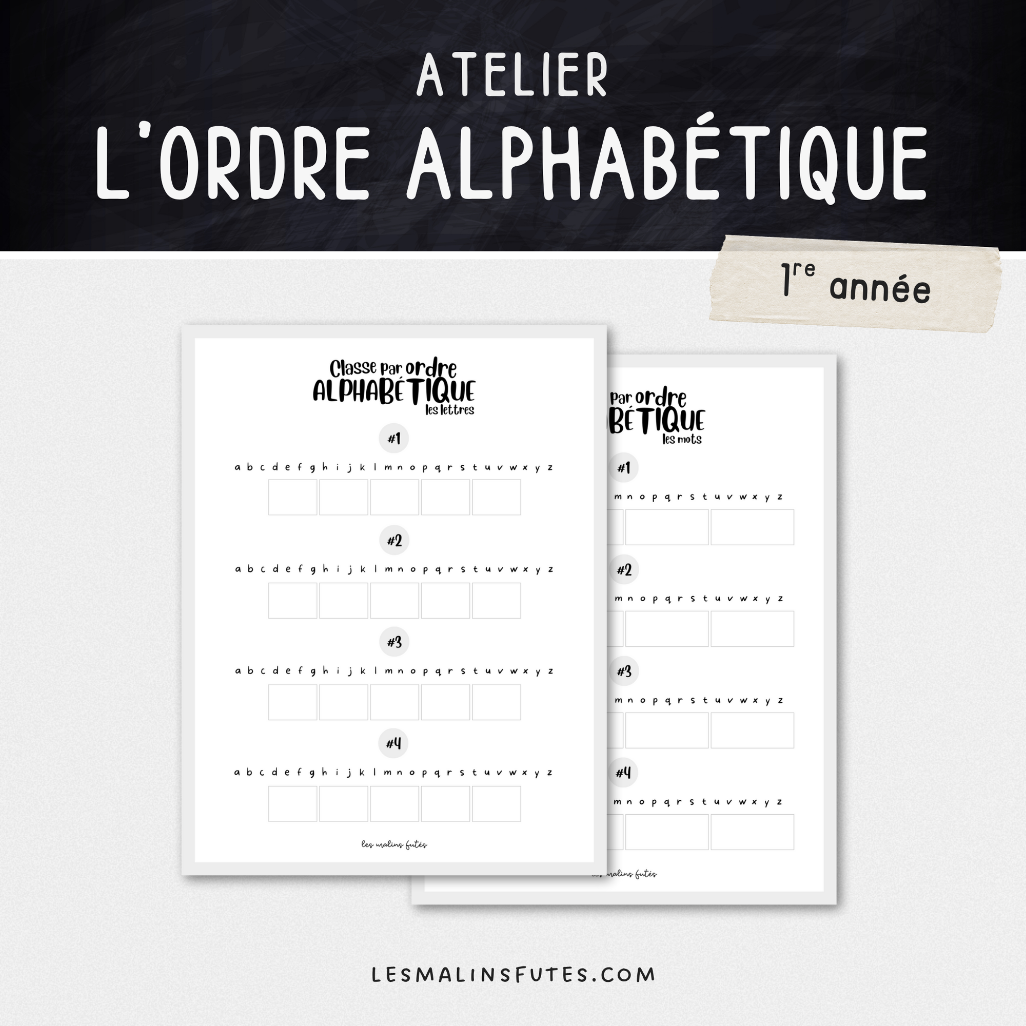Classer par ordre alphabétique les lettres et les mots - Les Malins Futés