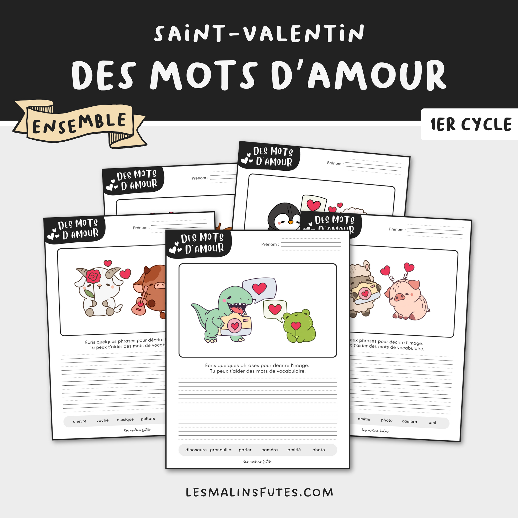 Ensemble des mots d'amour pour le 1er cycle. Les Malins Futés