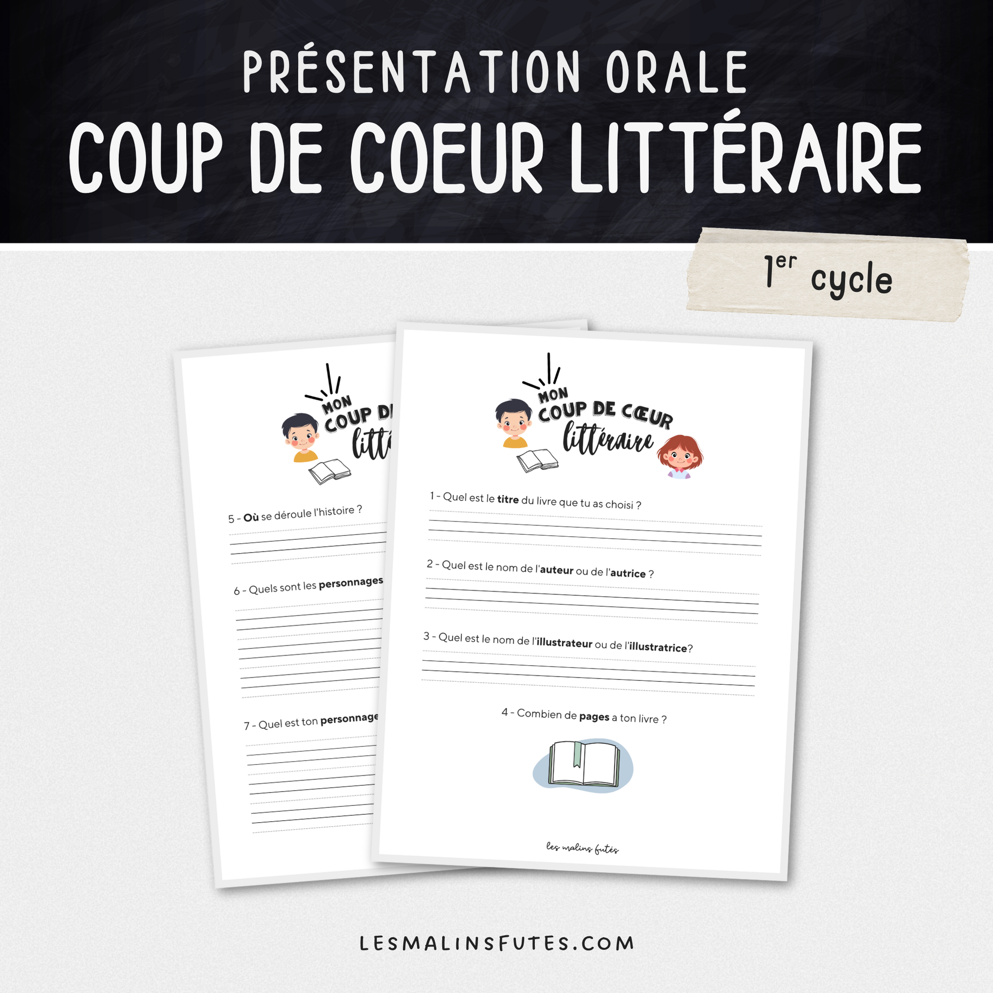 Présentation orale pour le 1er cycle - Mon coup de coeur littéraire. Les Malins Futés 
