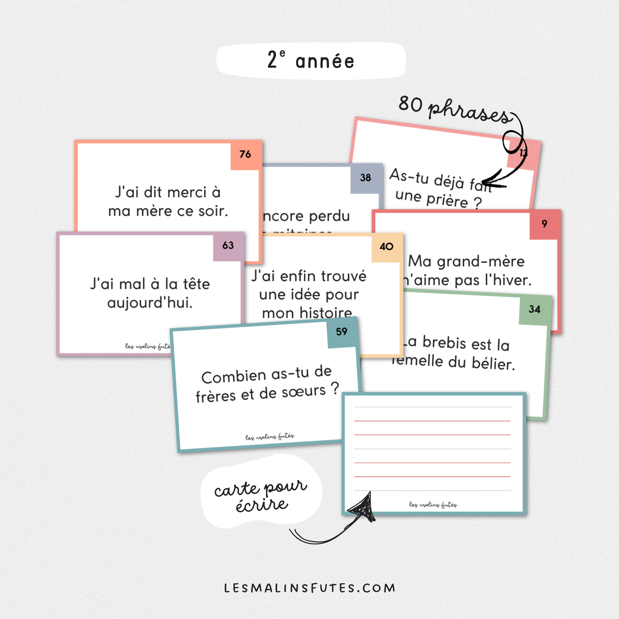 Phrases à la carte pour la 2e année. Les Malins Futés