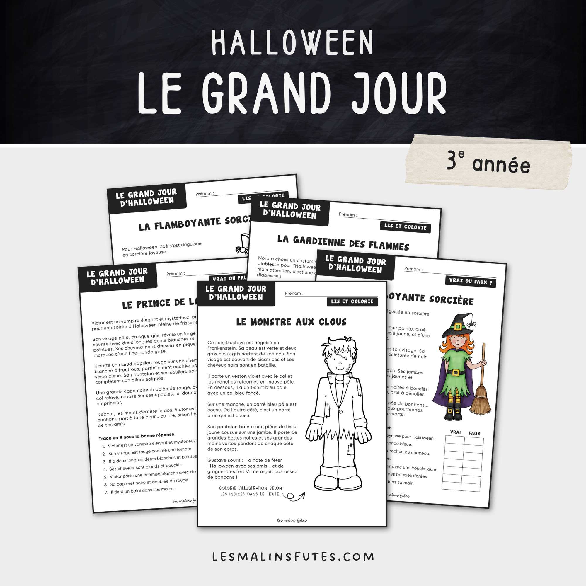 Le grand jour d'Halloween - Description d'un personnage. Les Malins Futés