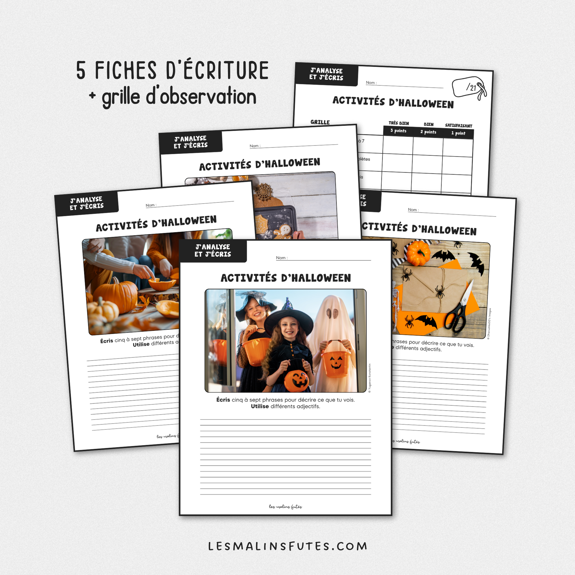 Écriture - Activités d&#39;Halloween - 3e cycle. Les Malins Futés