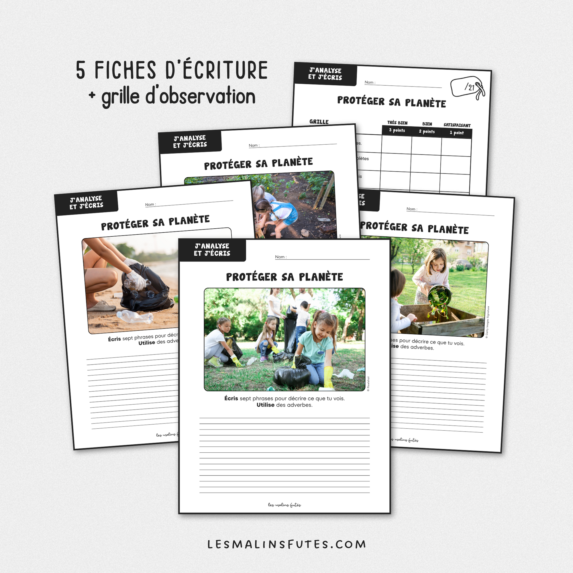 Écriture - Protéger sa planète - 3e cycle. Les Malins Futés