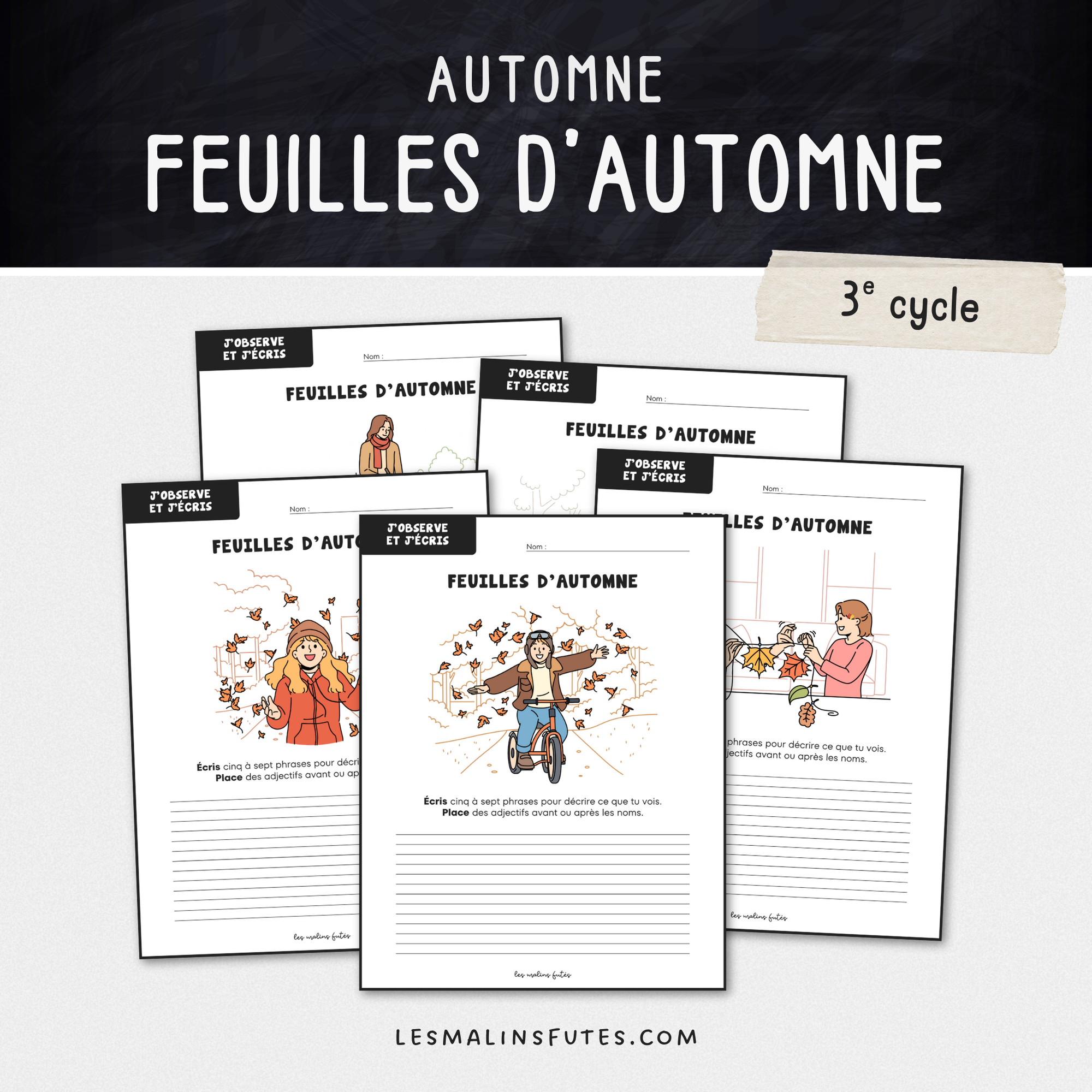 Écriture : Feuilles d'automne - 3e cycle - Les Malins Futés